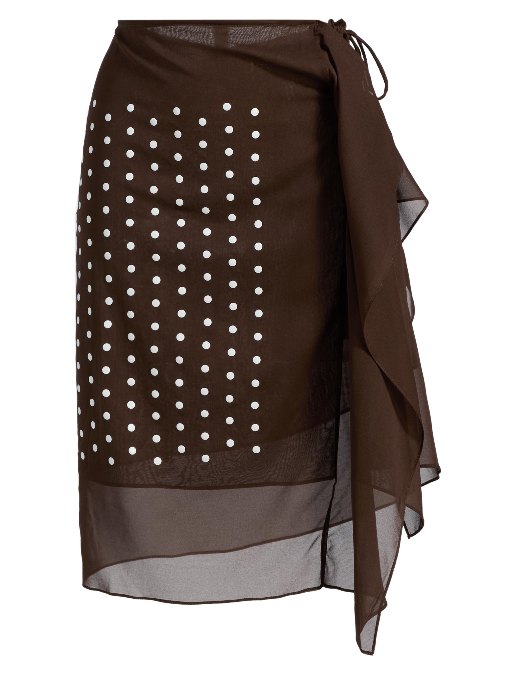 Dries Van Noten Women's Sima Silk Poka Dot Skirt - Brown