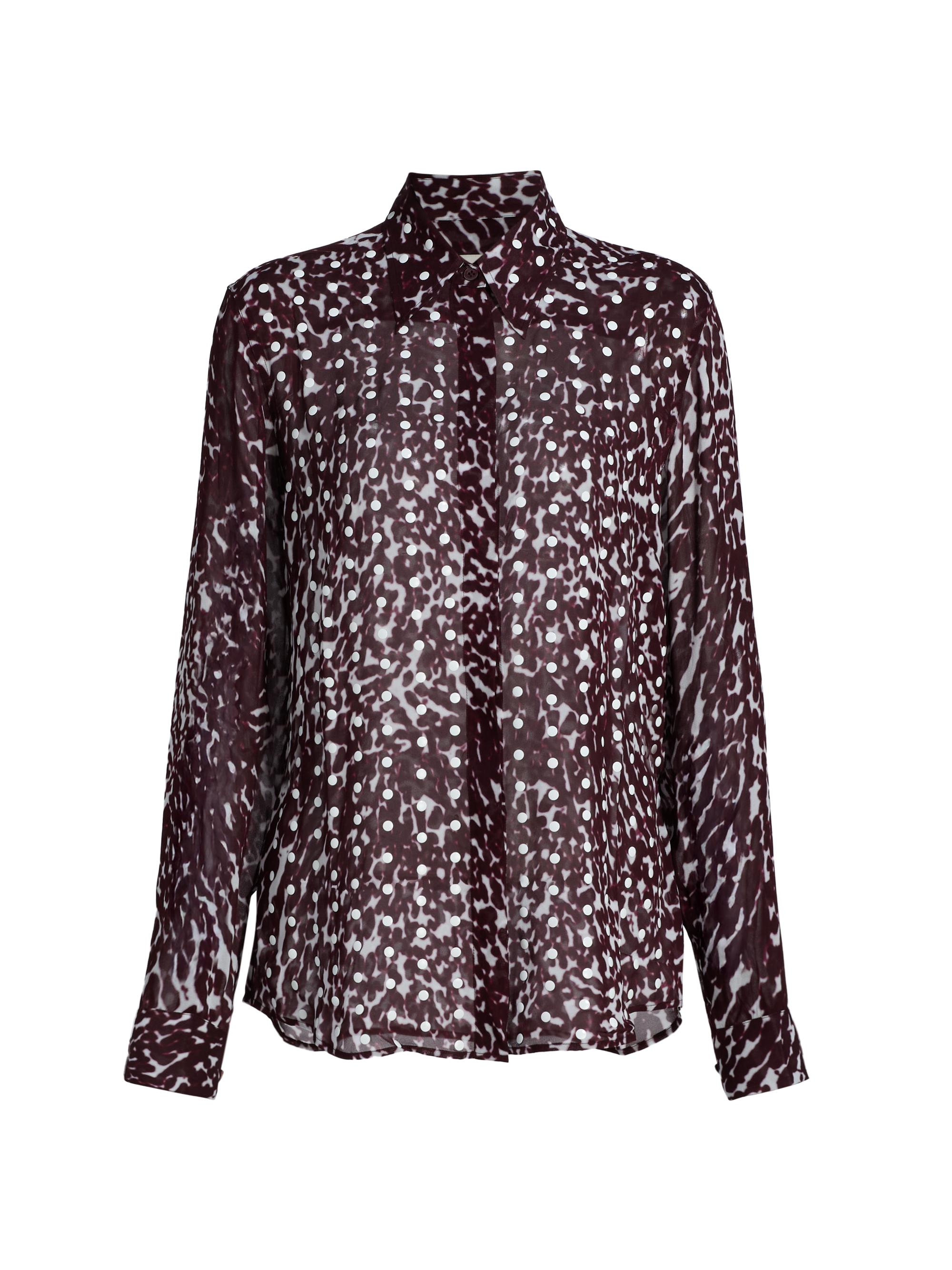 Dries Van Noten Women's Chowy Dyed Print Blouse - Burgundy
