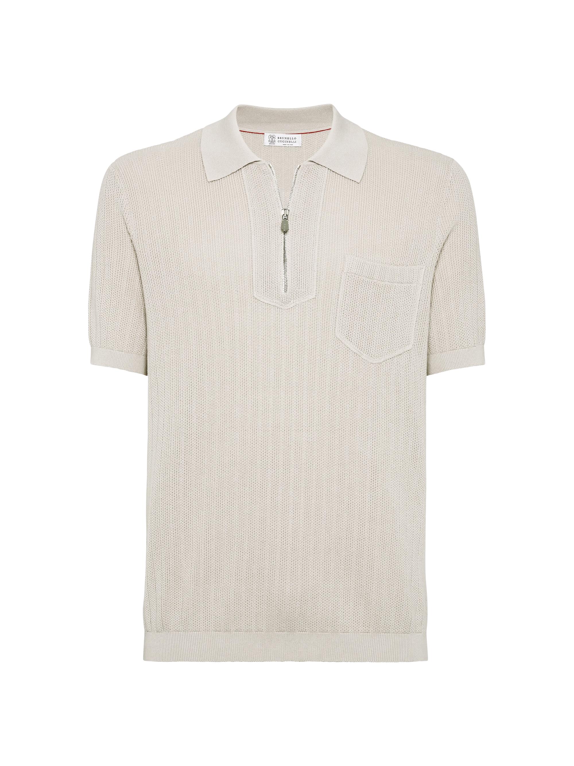 Brunello Cucinelli Men's Cotton Honeycomb Stitch Knit Polo Shirt - Yuta