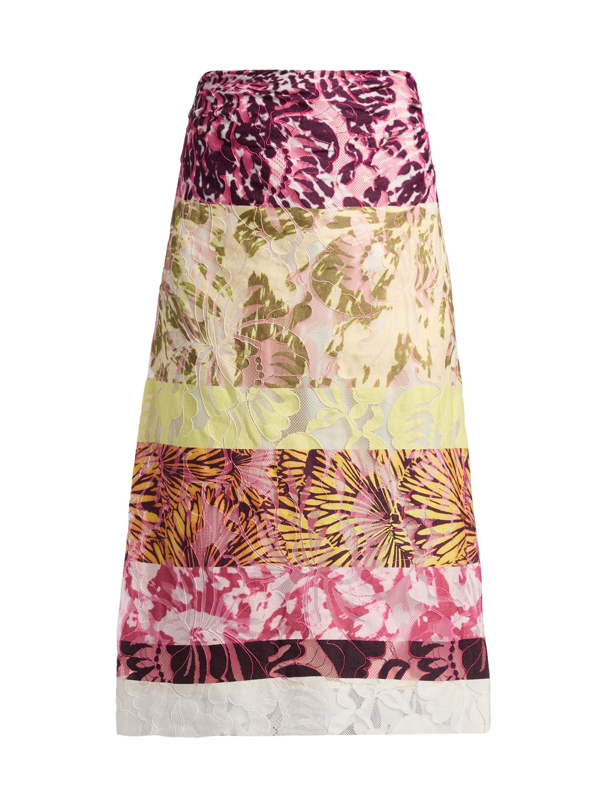 Dries Van Noten Floral Jacquard Asymmetric Peplum Skirt