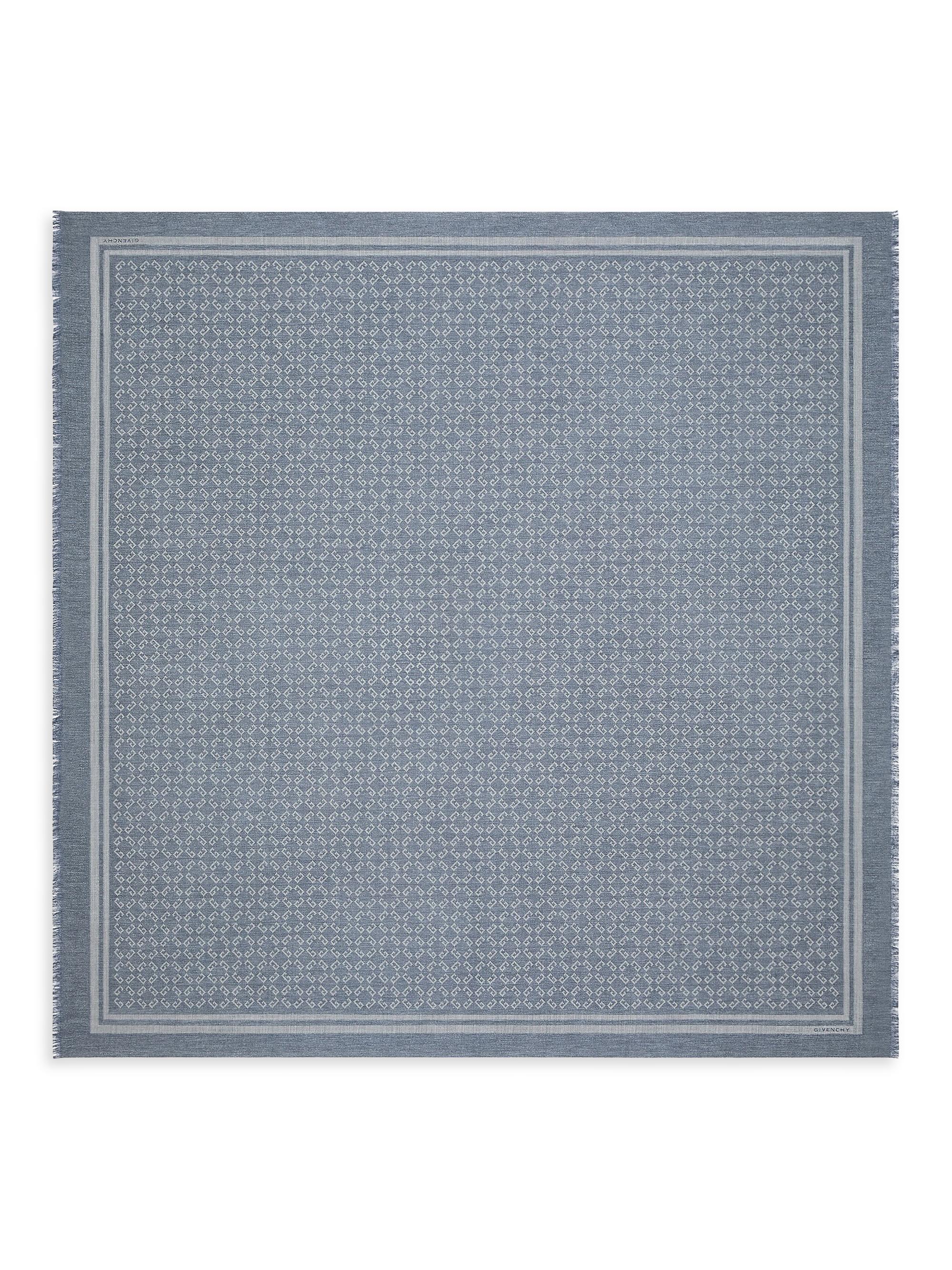 Givenchy Women's Monogram 72 Shawl in Cotton Blend with Denim Effect - Dark Blue