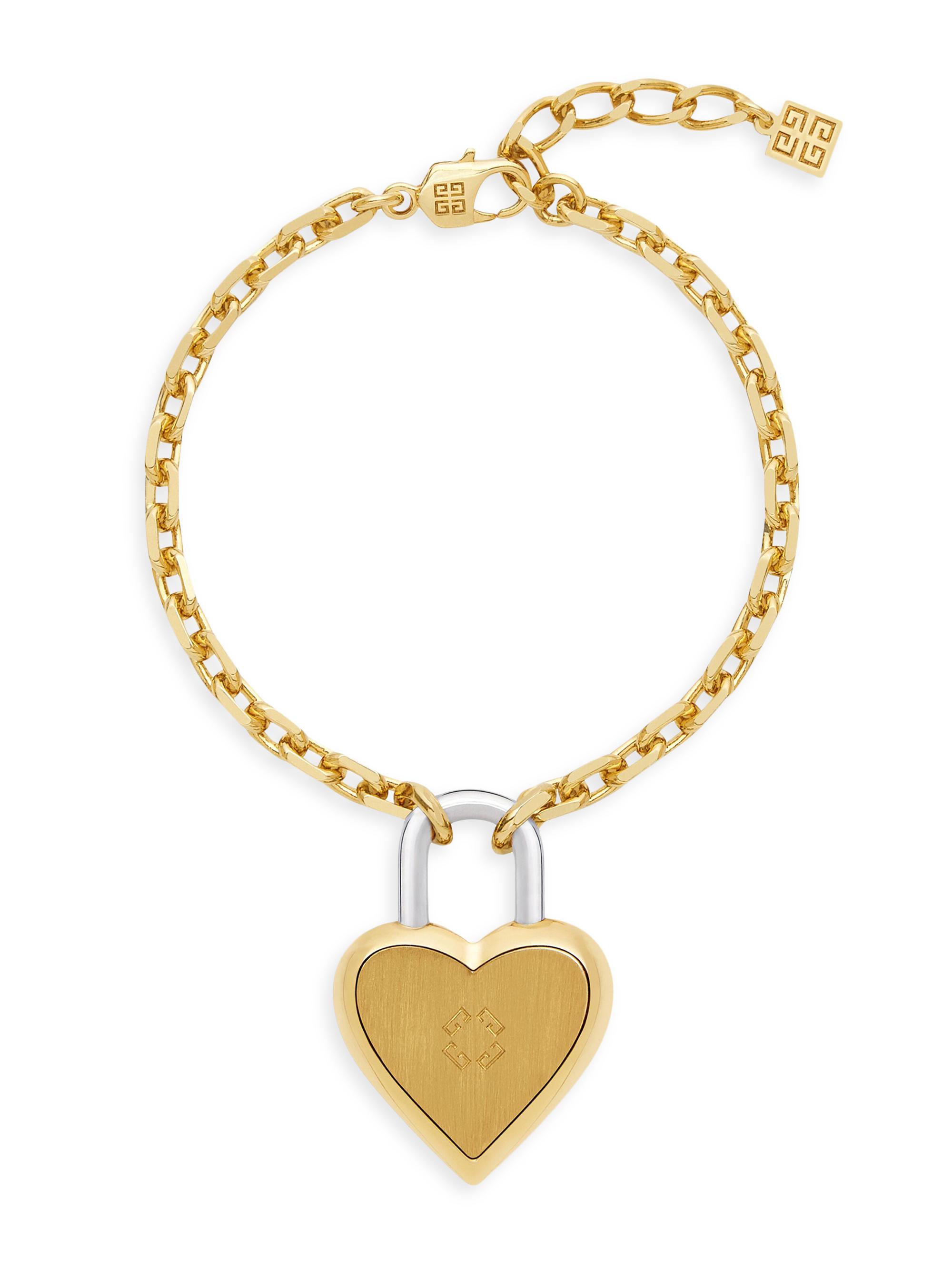 Givenchy Women's Heart Lock Bracelet in Metal - Golden Silvery