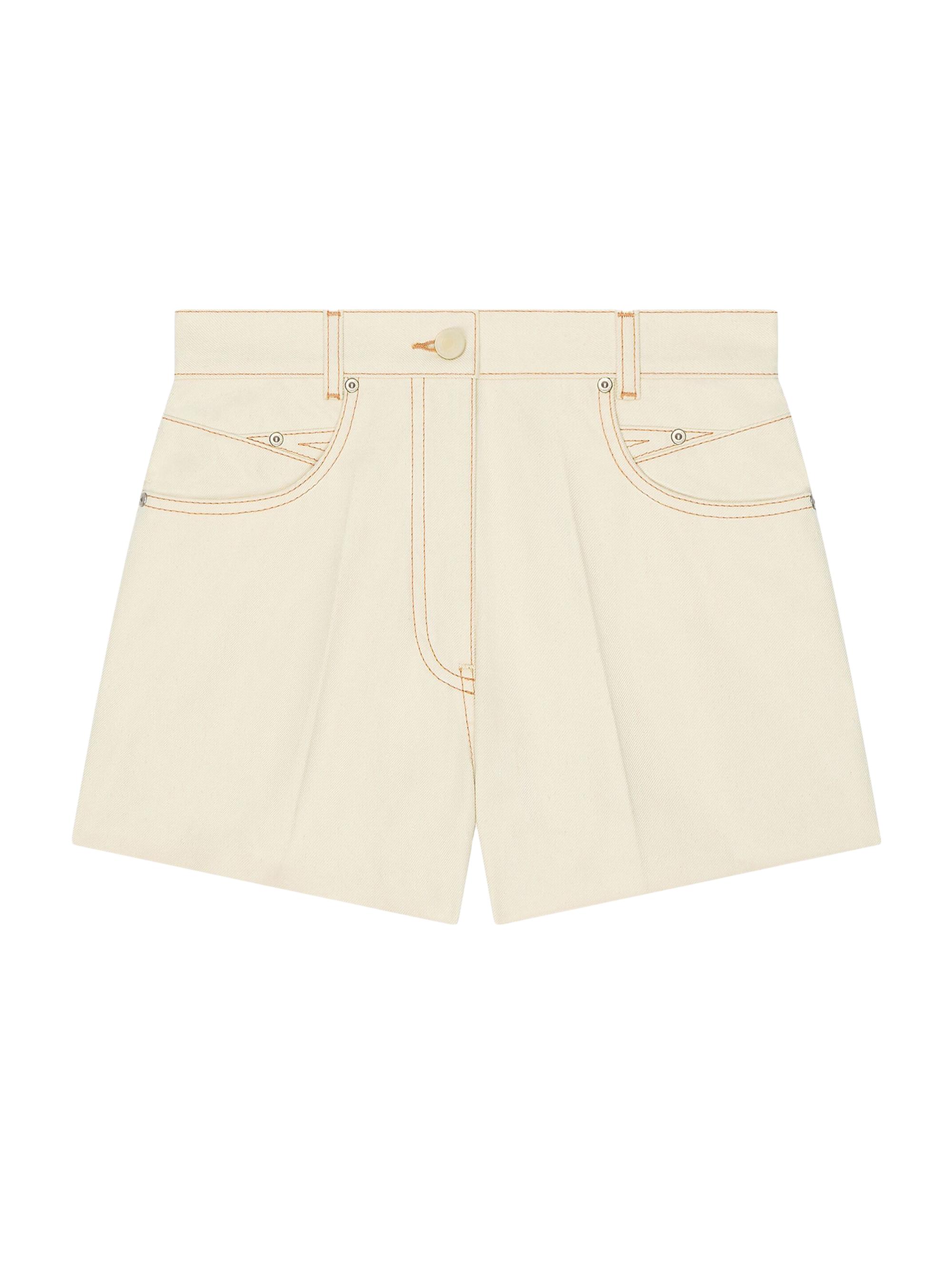 Givenchy Women's Slim Fit Mini Shorts in Denim - Ecru