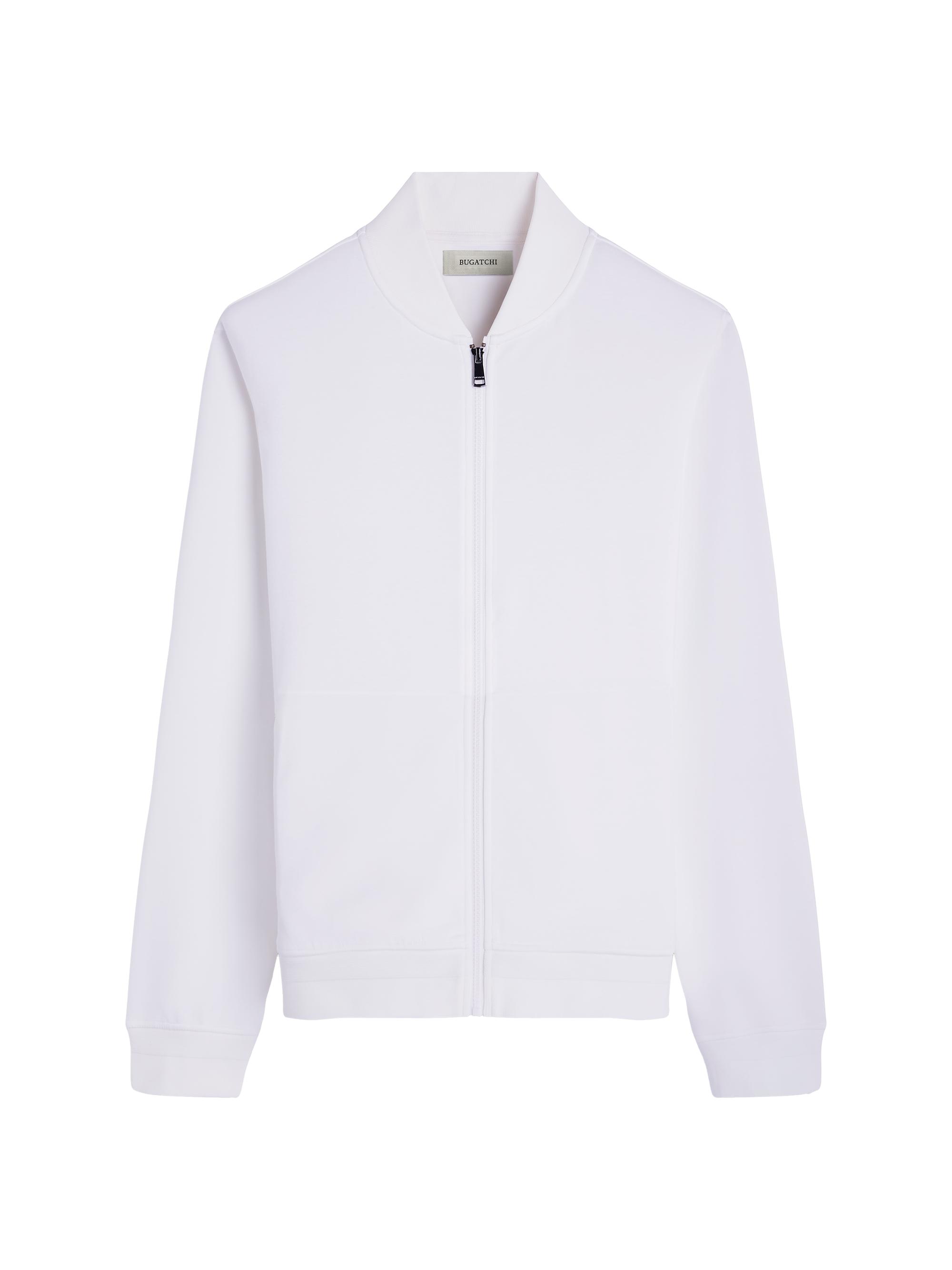 Bugatchi Men's Soft Touch Reversible Bomber Jacket - Chalk