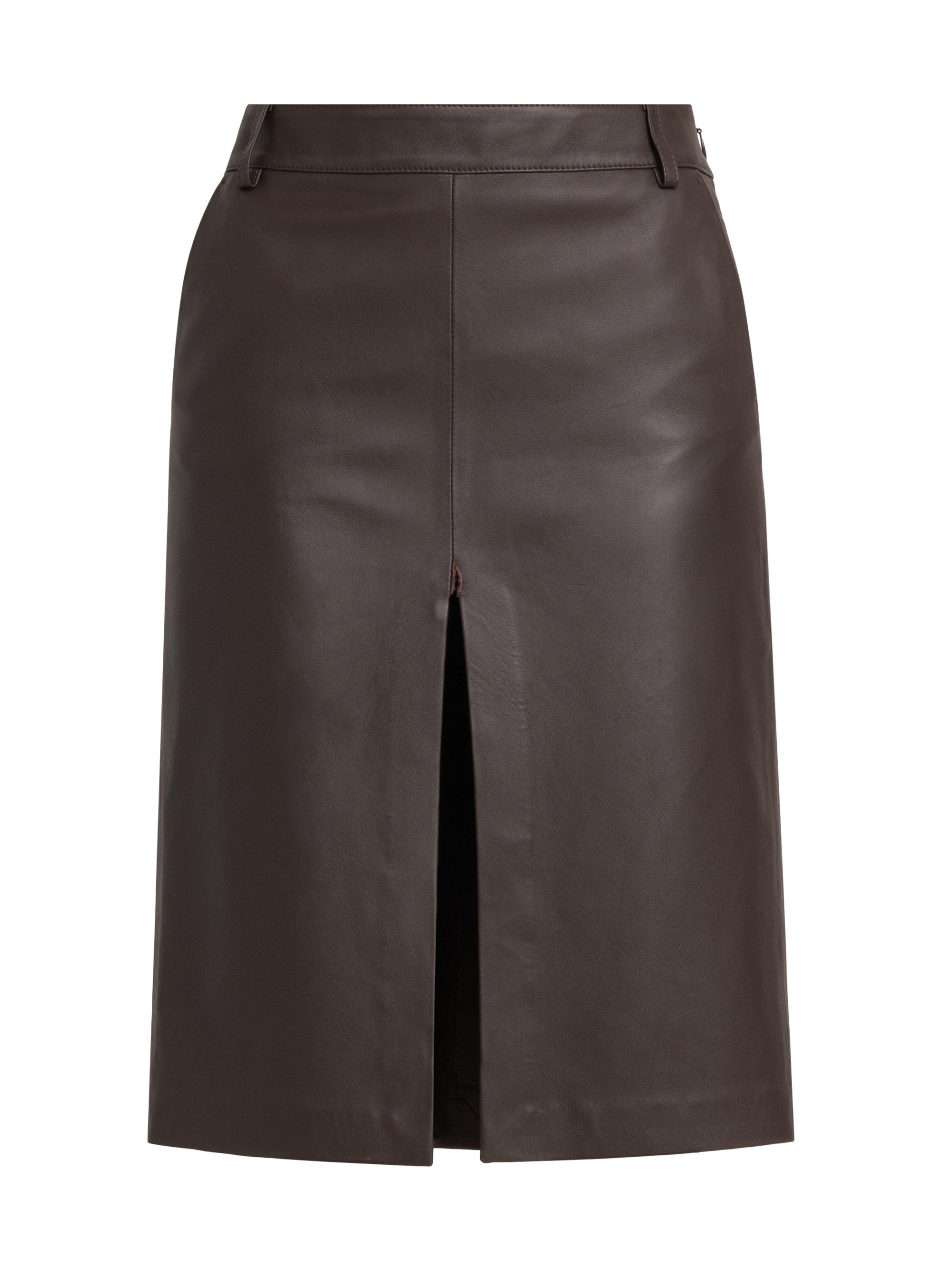 Armarium Women's Daria Leather Midi-Skirt - Chocolate