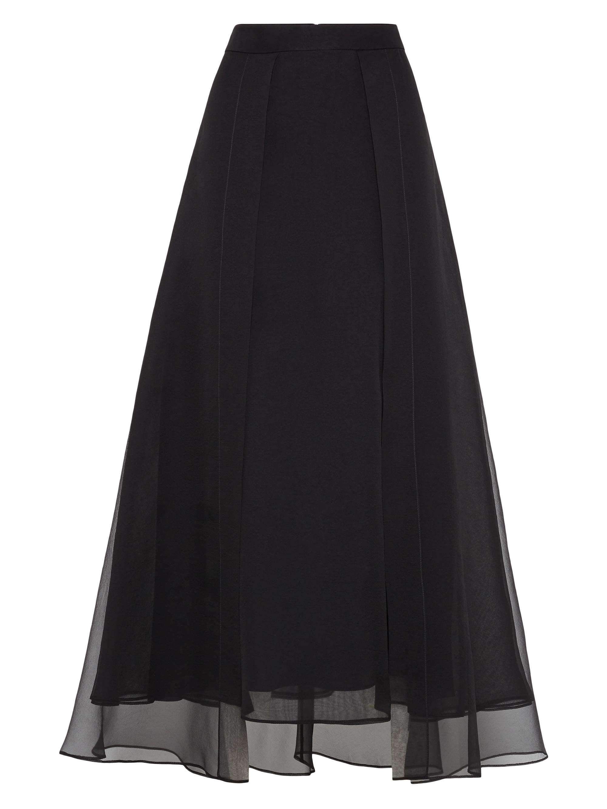 Brunello Cucinelli Women's Crispy Silk Paneled Circle Skirt - Black