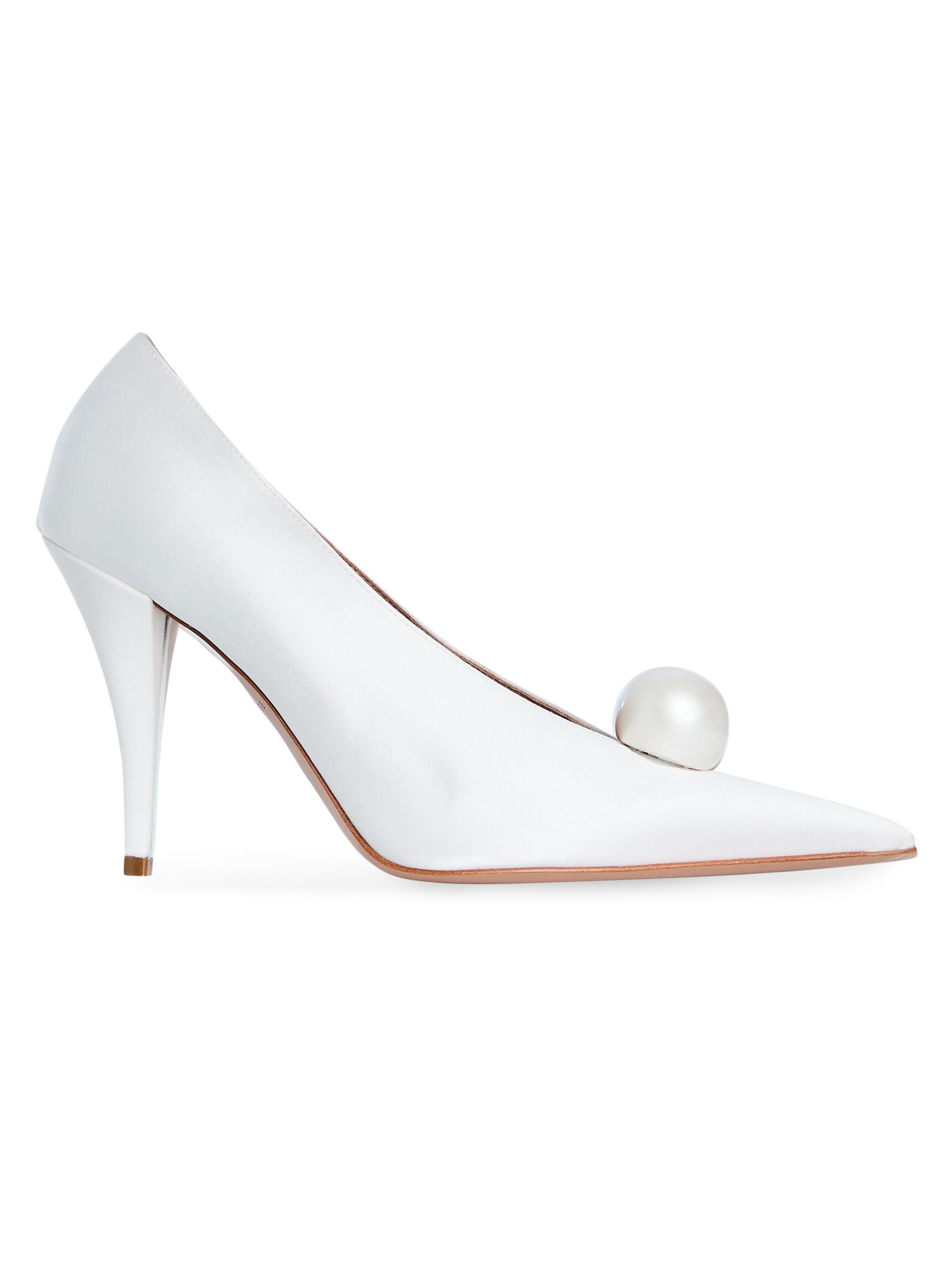 Retrofête Women's Corinna 9MM Satin Pumps - Winter White Pearl