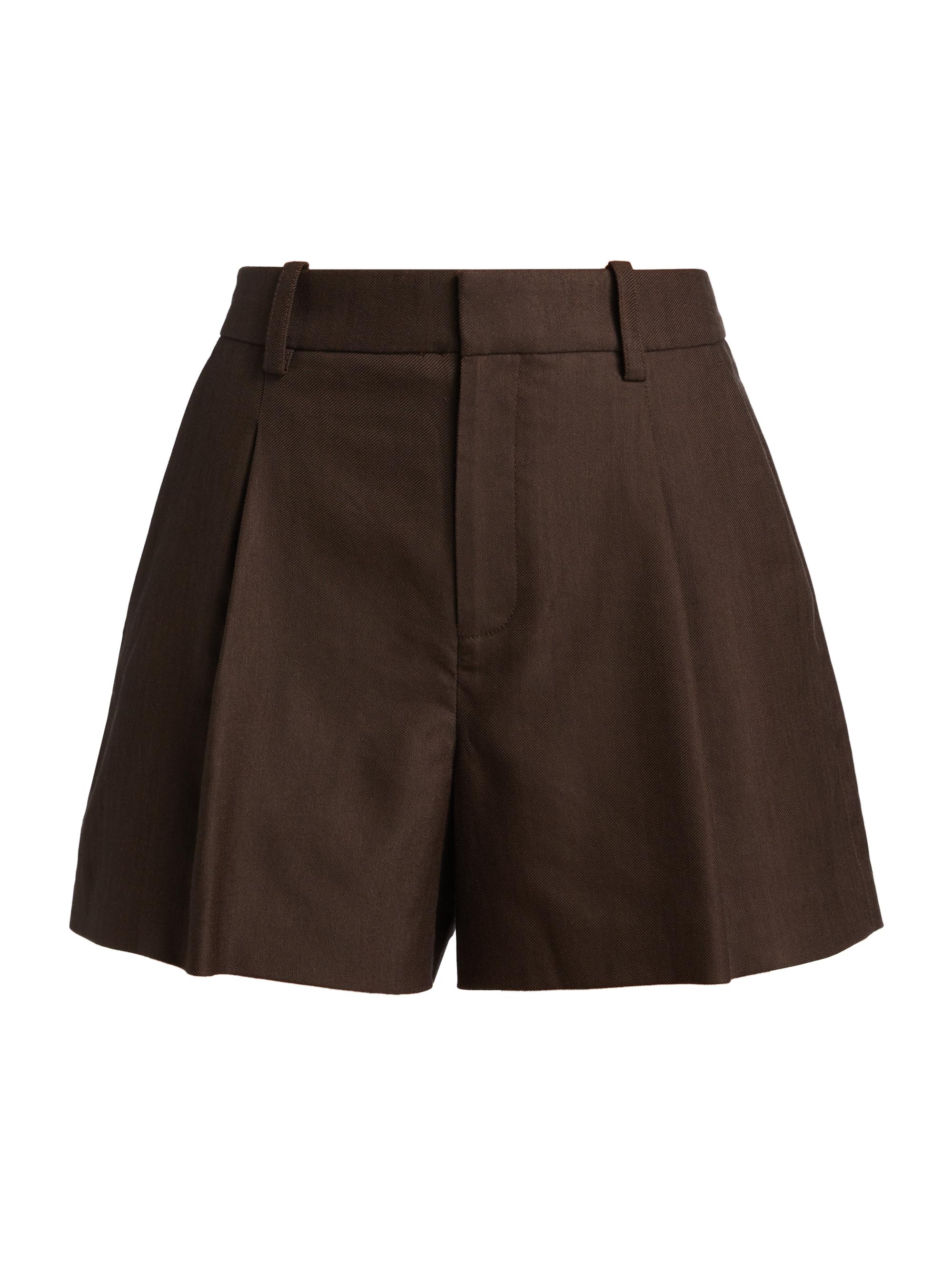 A.L.C. Women's Charles Pleated Tailored Shorts - Dark Carob