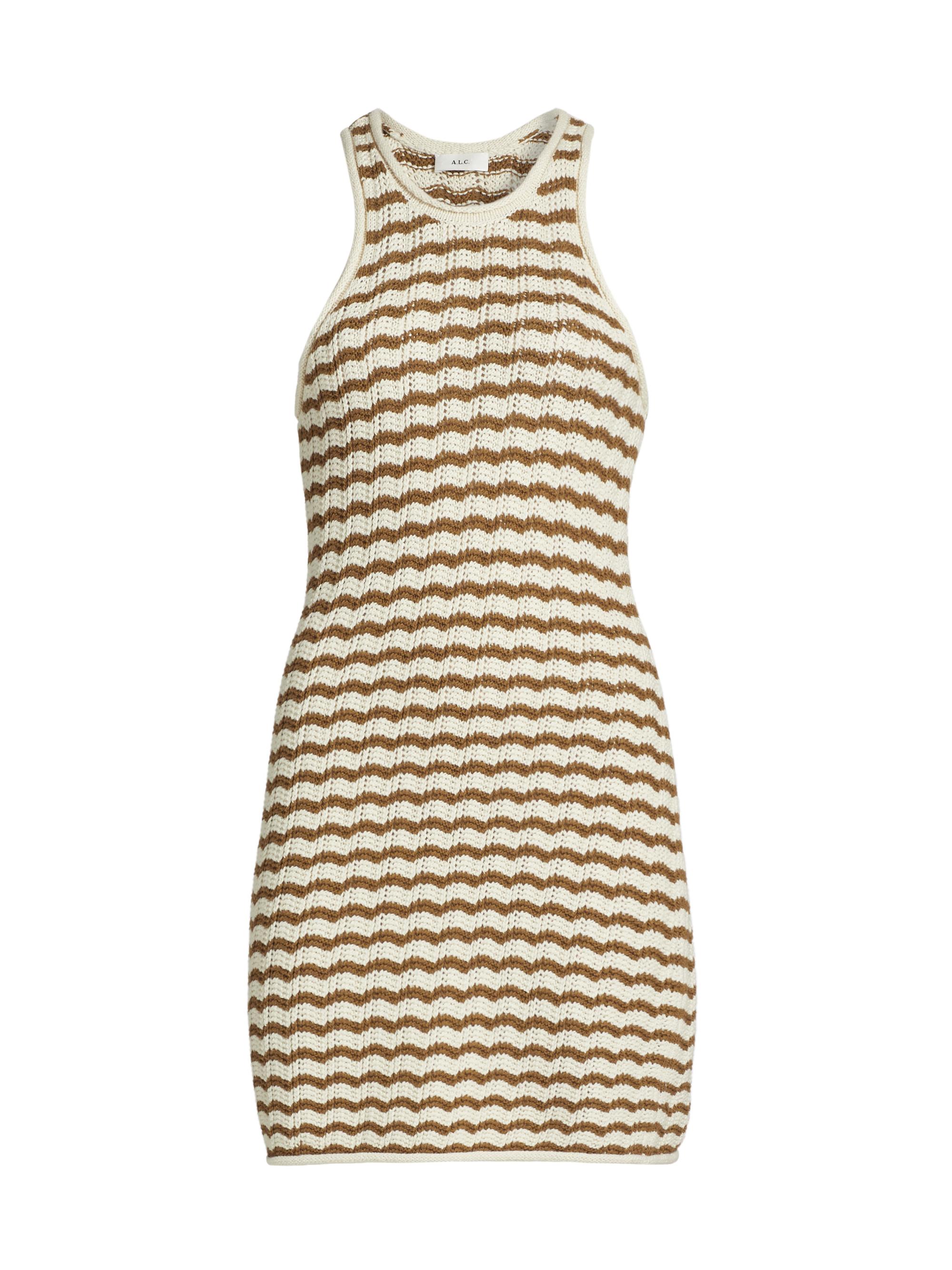 A.L.C. Women's Kendra Striped Crochet Minidress - Parchment Aged Bronze Stripe