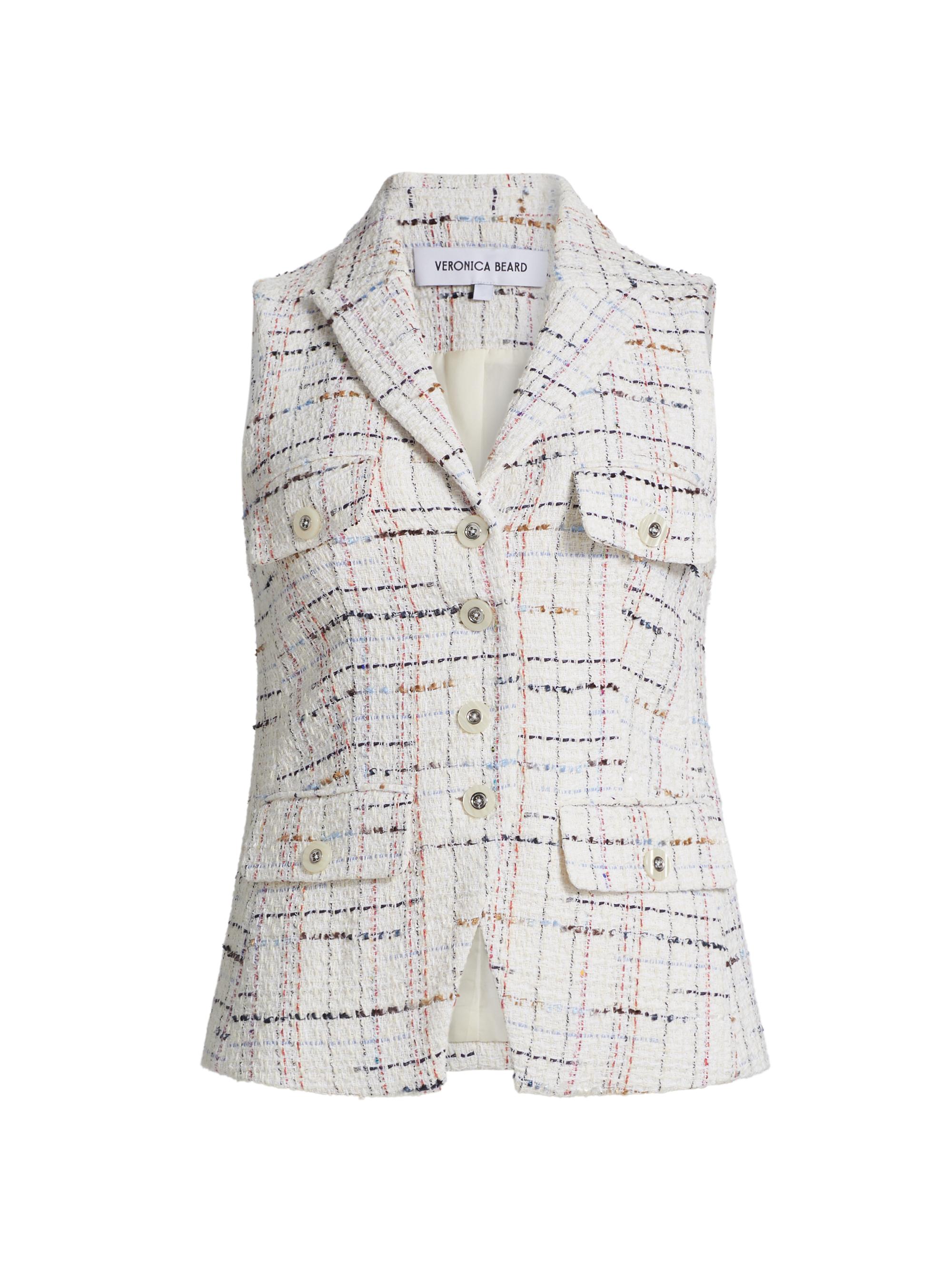 Veronica Beard Benny Tweed Button-Front Vest | Saks Fifth Avenue