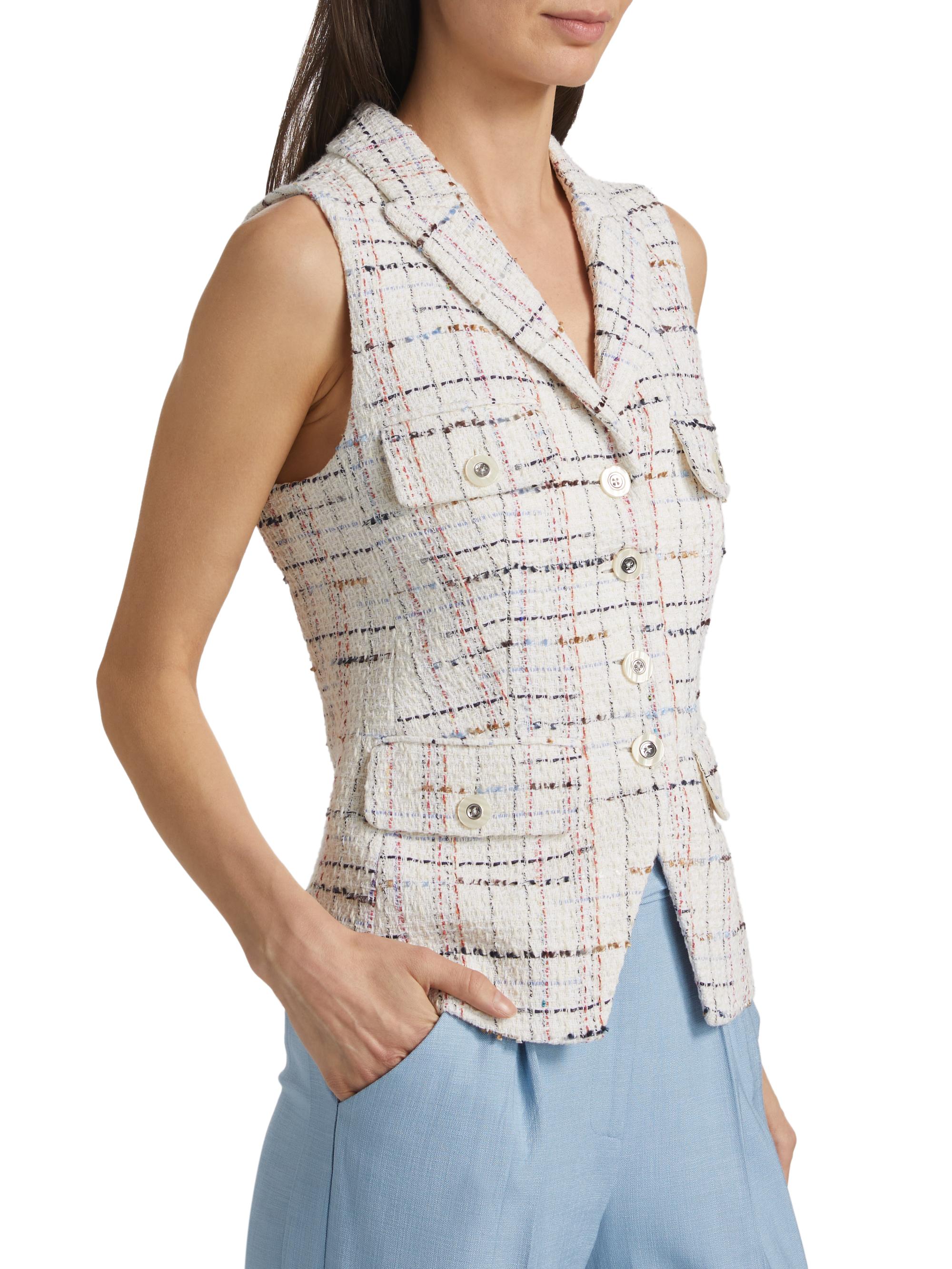 Veronica Beard Benny Tweed Button-Front Vest | Saks Fifth Avenue