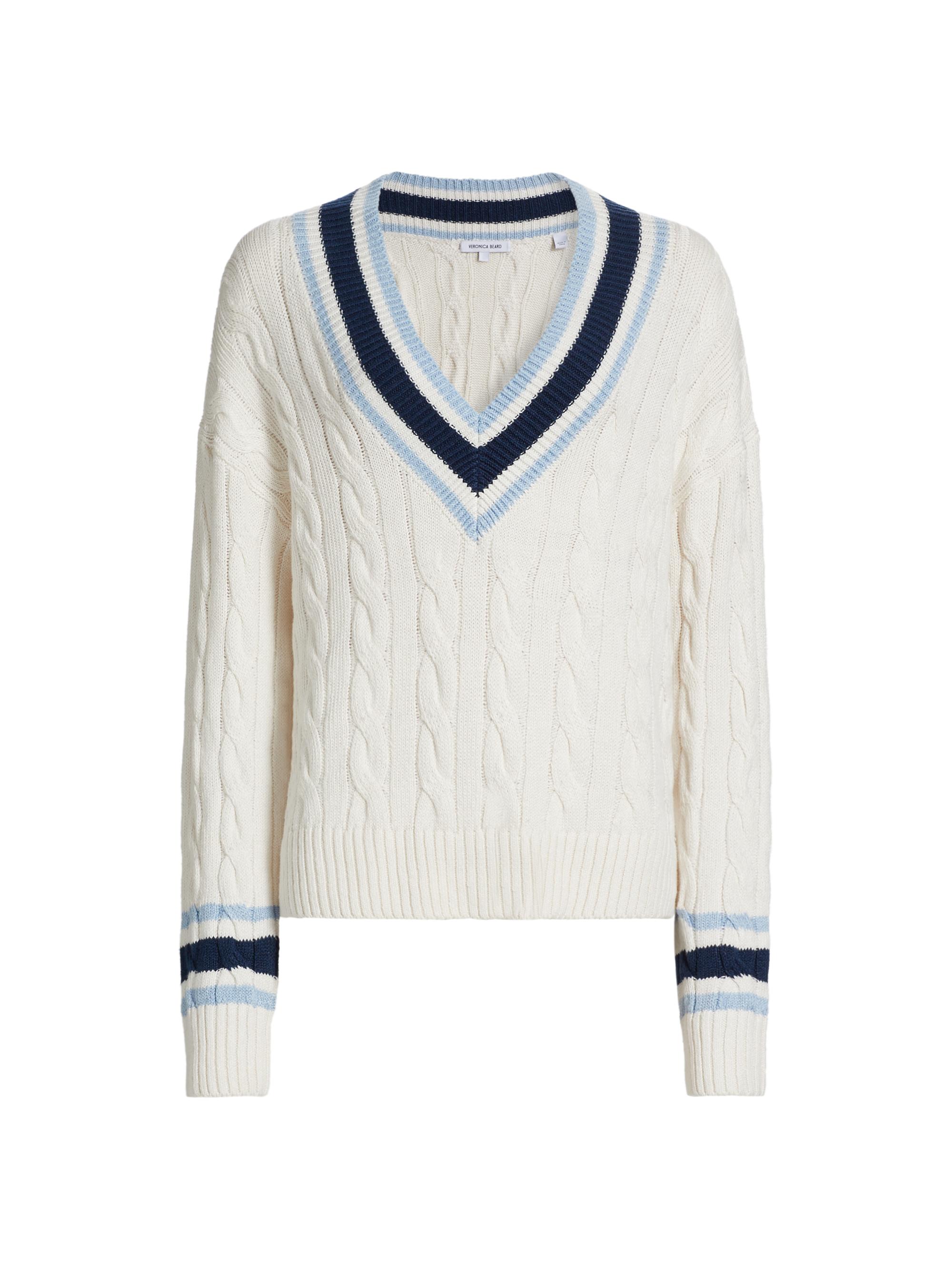 Veronica Beard Lachlen Cable-Knit Linen-Silk Pullover Saks Fifth