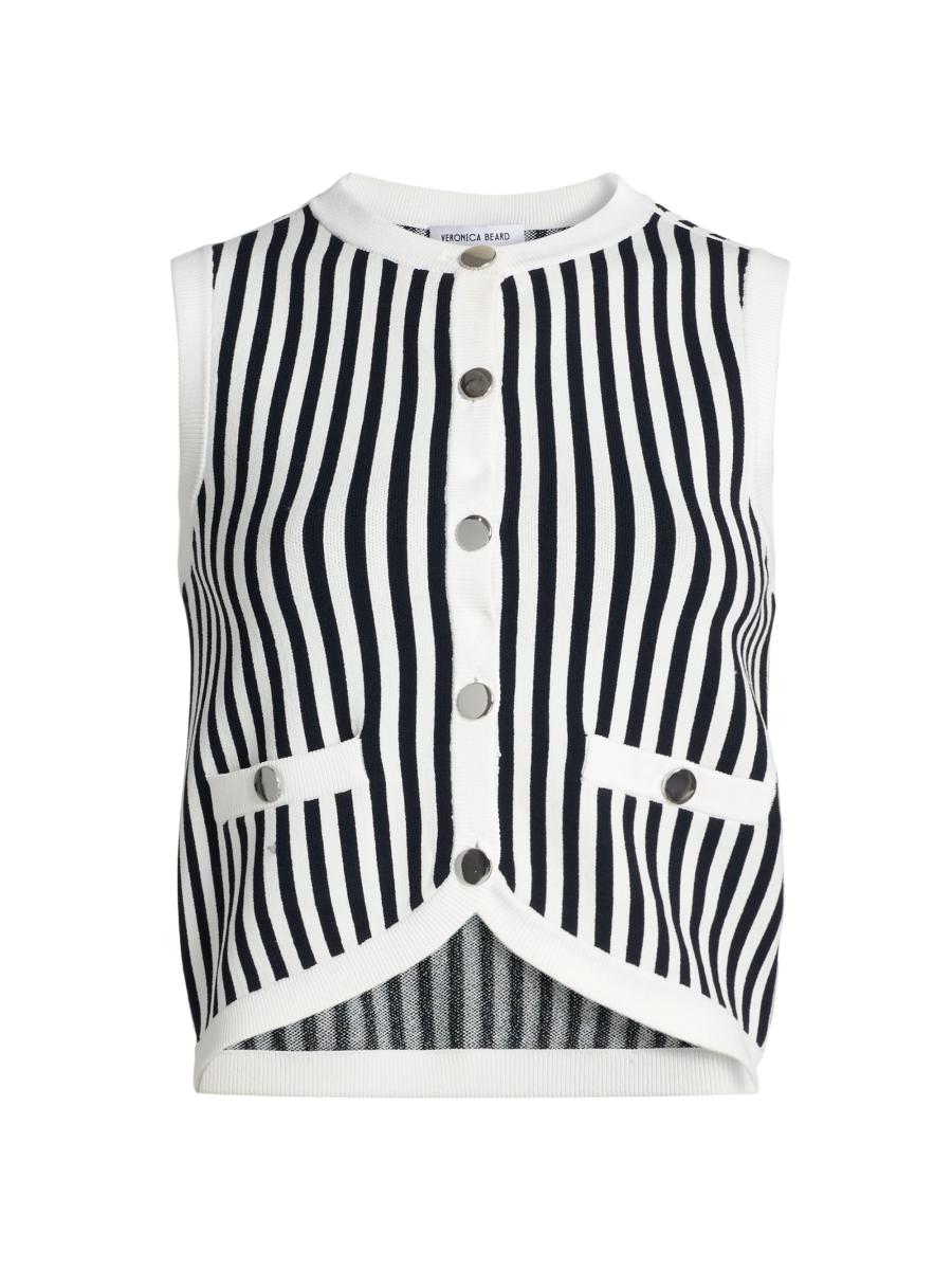 Veronica Beard Leland Striped Knit Crop Vest | Saks Fifth Avenue