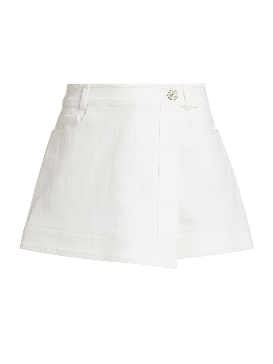 【VERSACE】 white cotton mini skirt （関税送料込） Cinq à Sept Marcia Cotton-Blend Wrap Skort | Saks Fifth Avenue