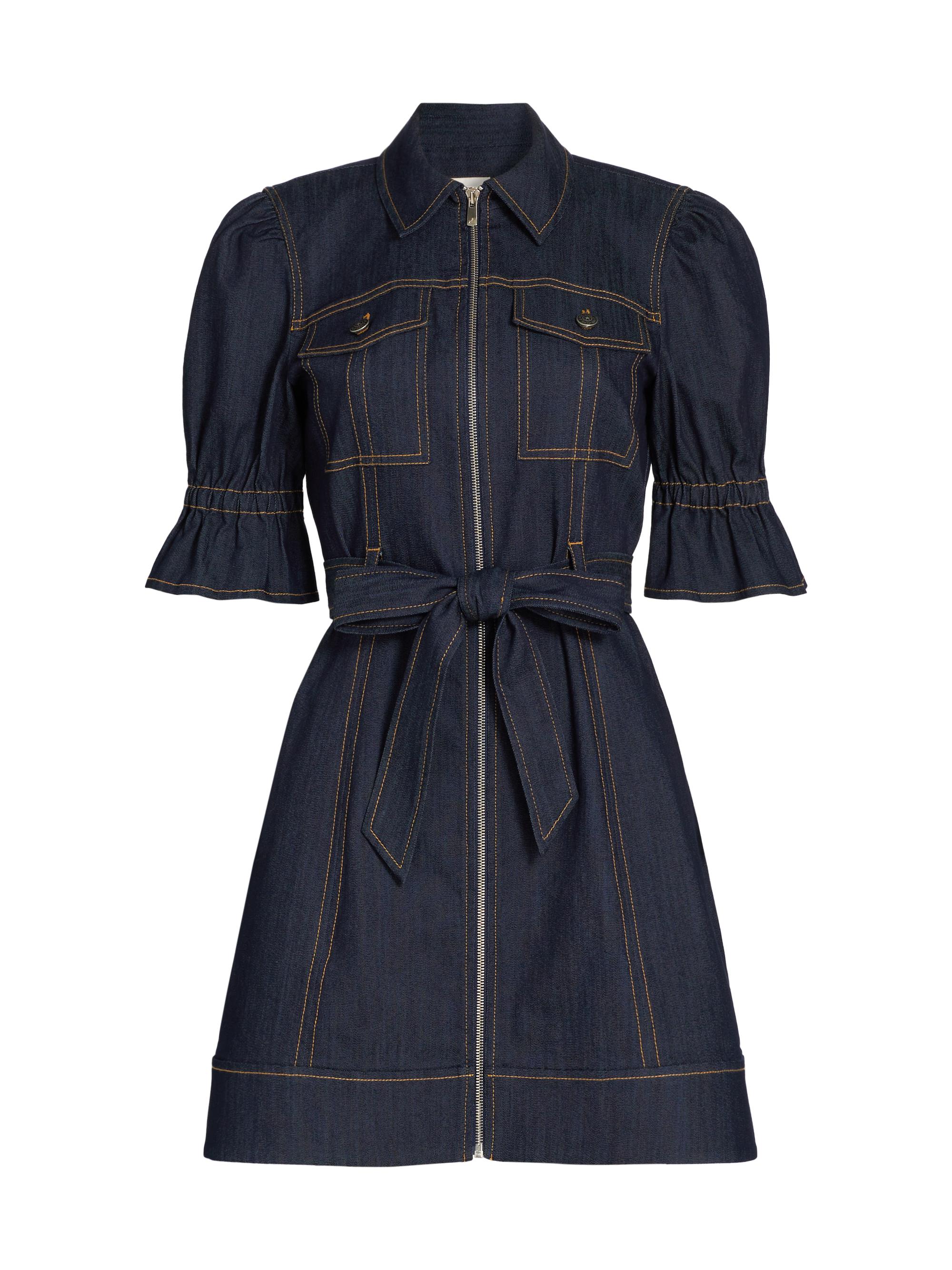 Cinq à Sept Women's Holly Stretch-Denim Tie-Waist Minidress - Indigo