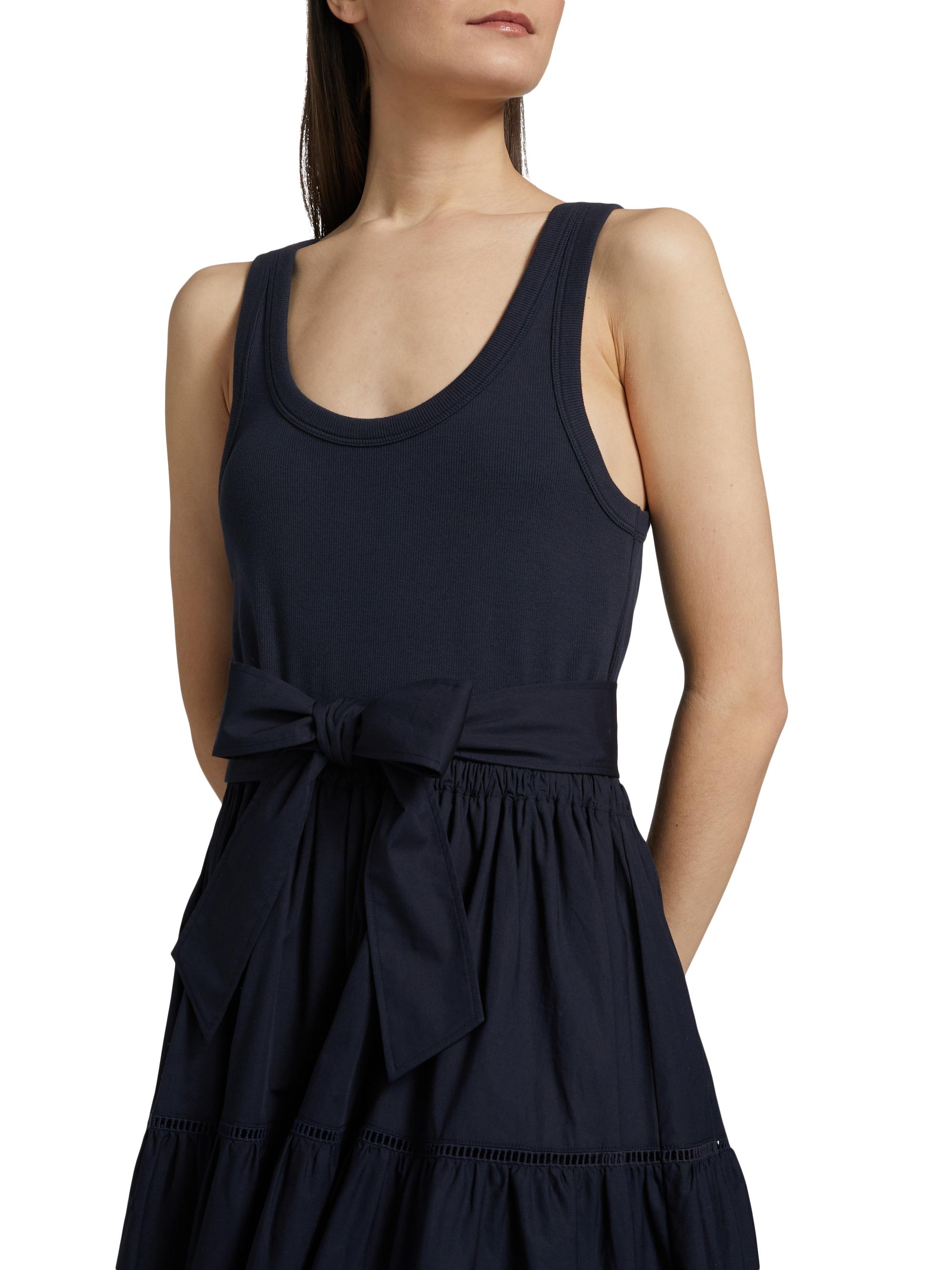 Cinq  Sept Zuri Stretch-Cotton Tie-Waist Midi-Dress | Saks Fifth Avenue