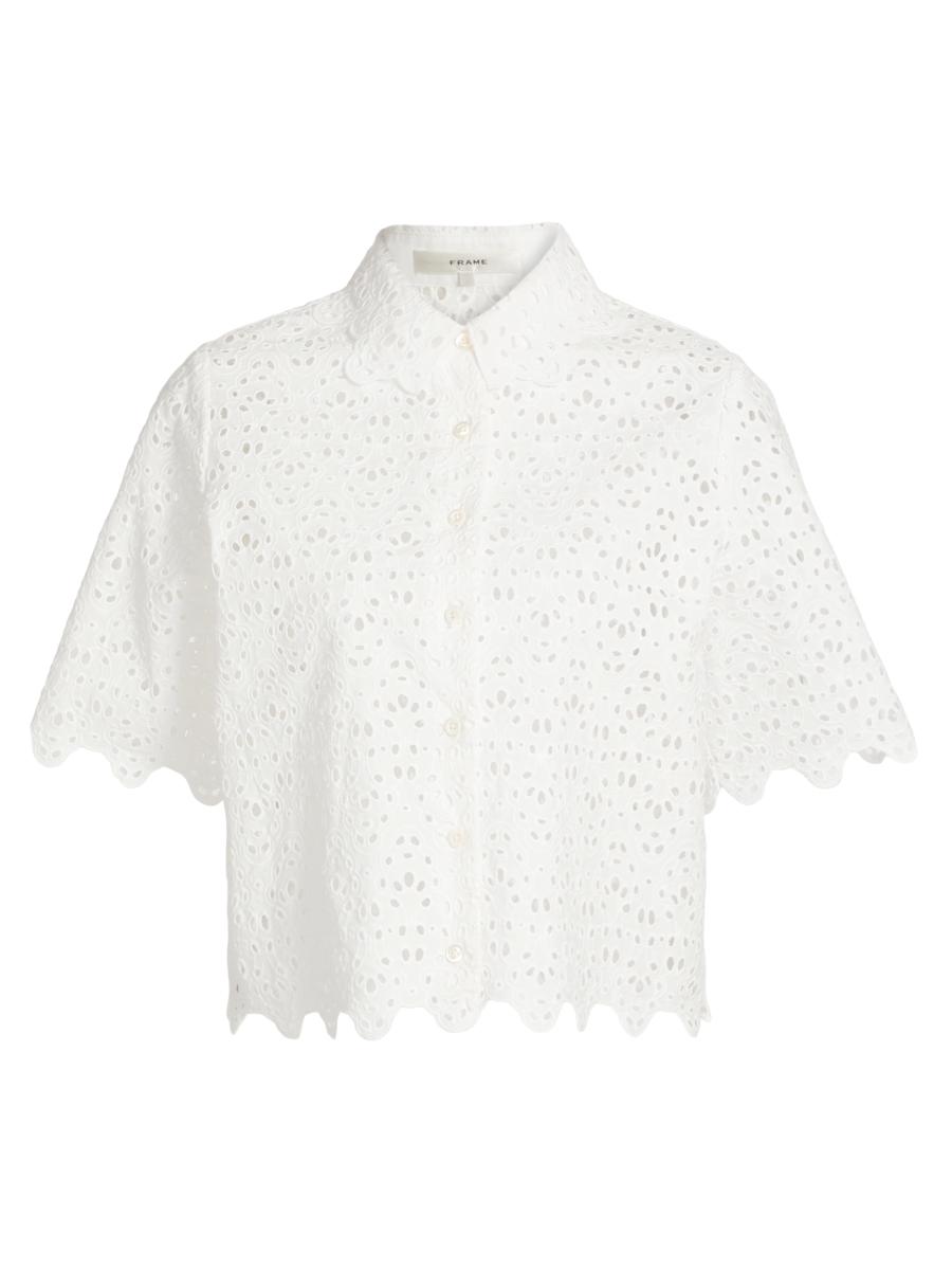 Frame The Deco Eyelet Top | Saks Fifth Avenue