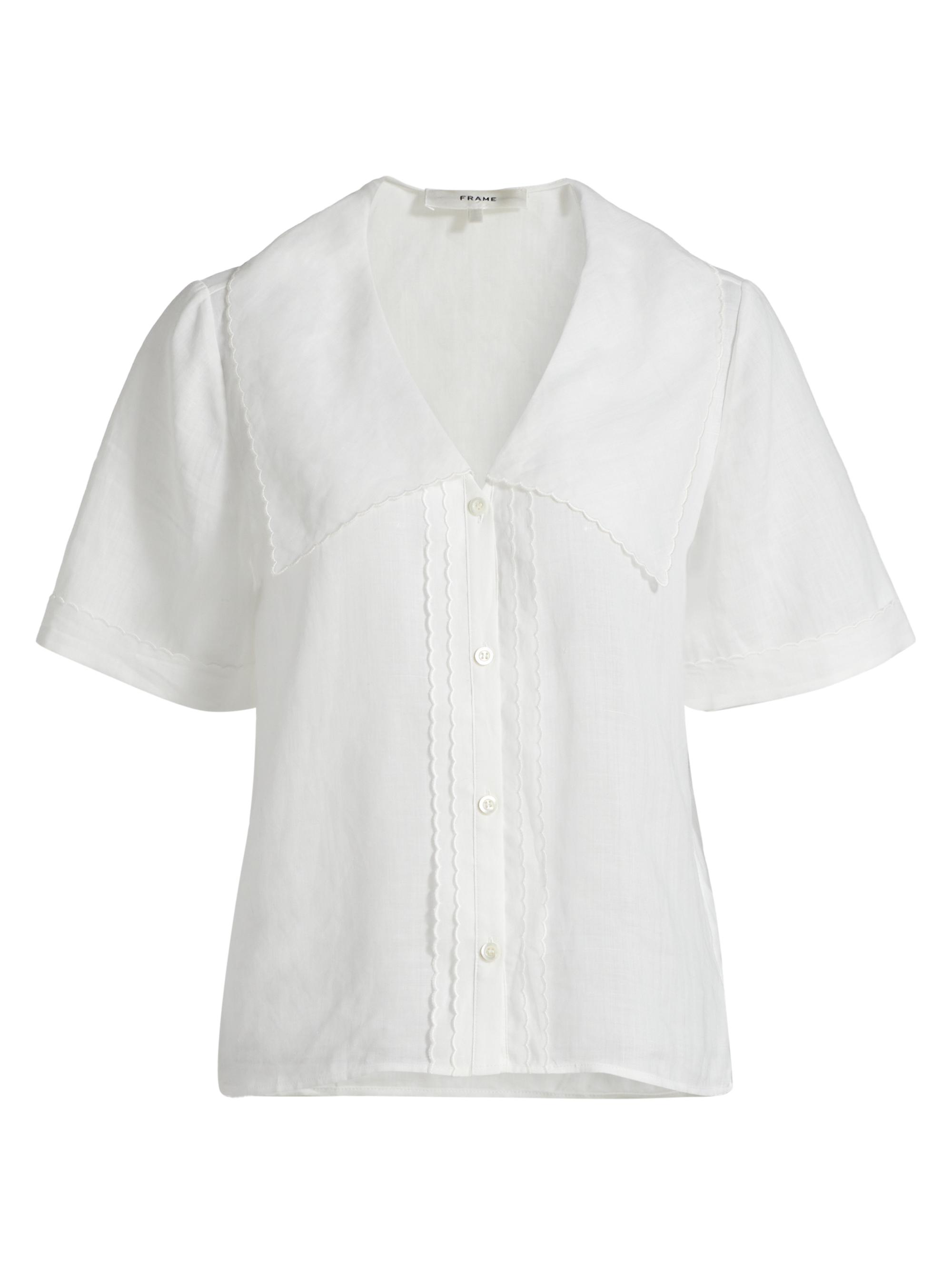 FRAME Women's The Ramie Sailor Top - White