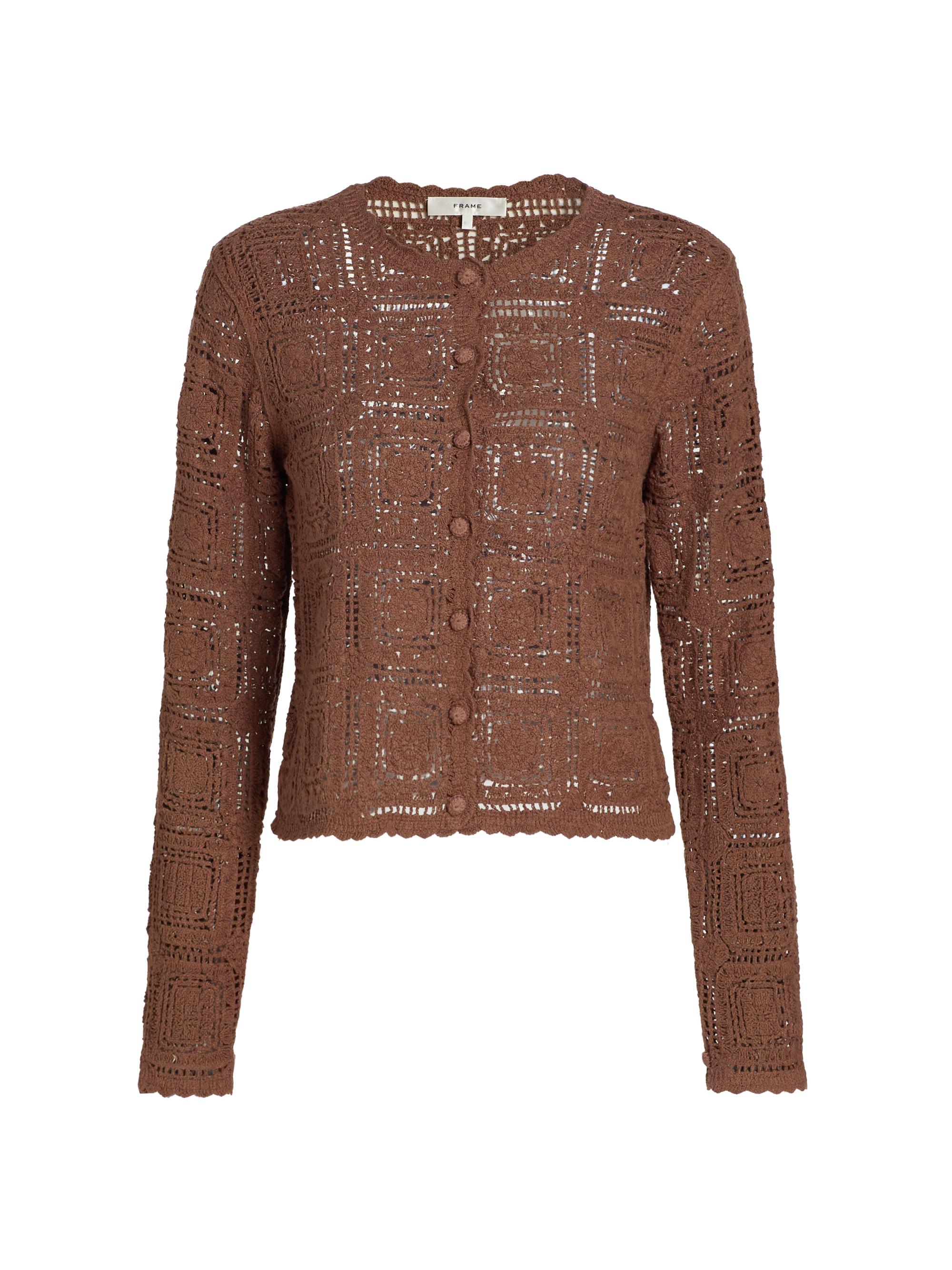 FRAME Women's The Crocheted Cardigan - Caramel Cream