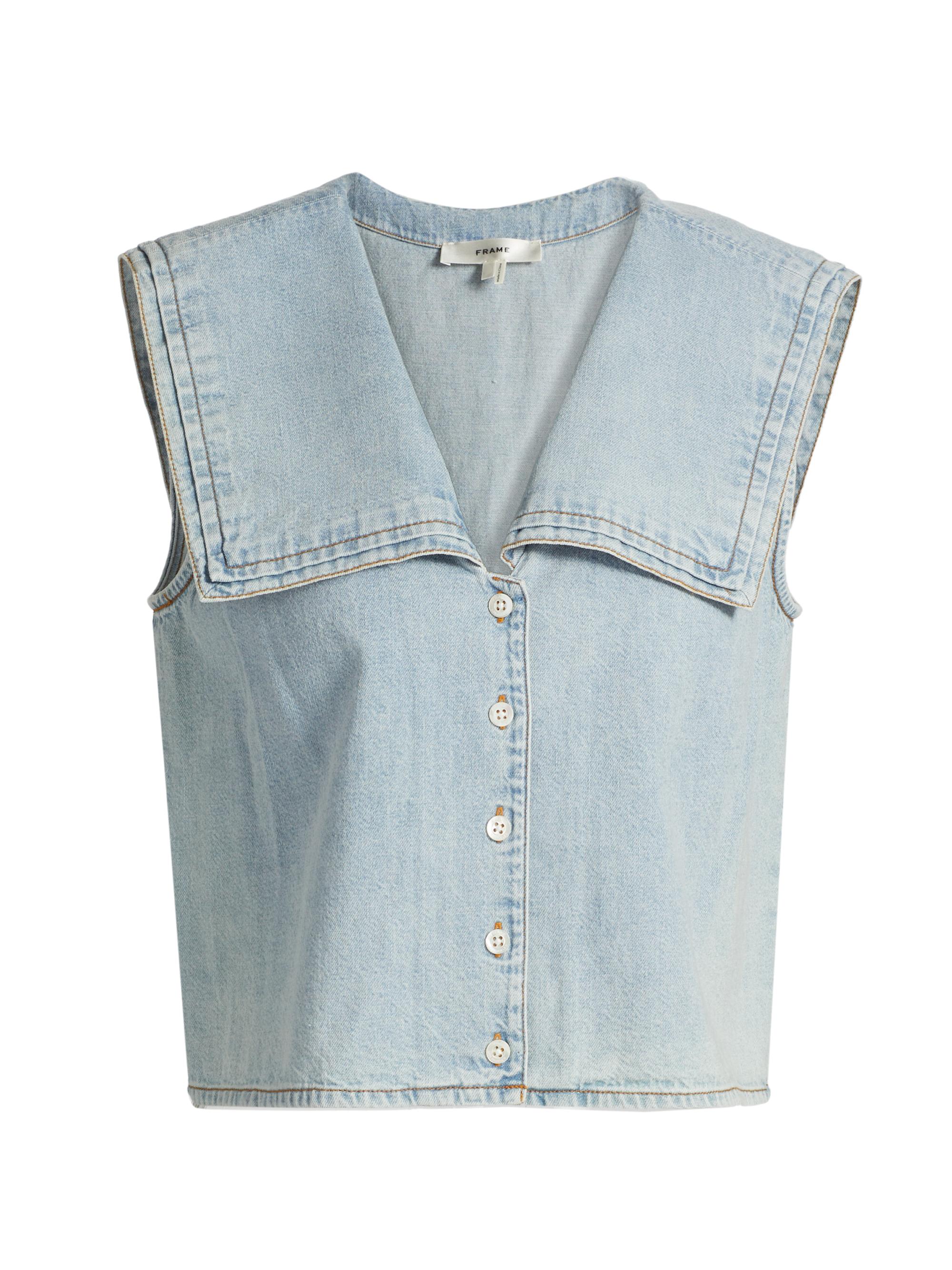 FRAME Women's The Yacht Cotton Denim Top - Attention