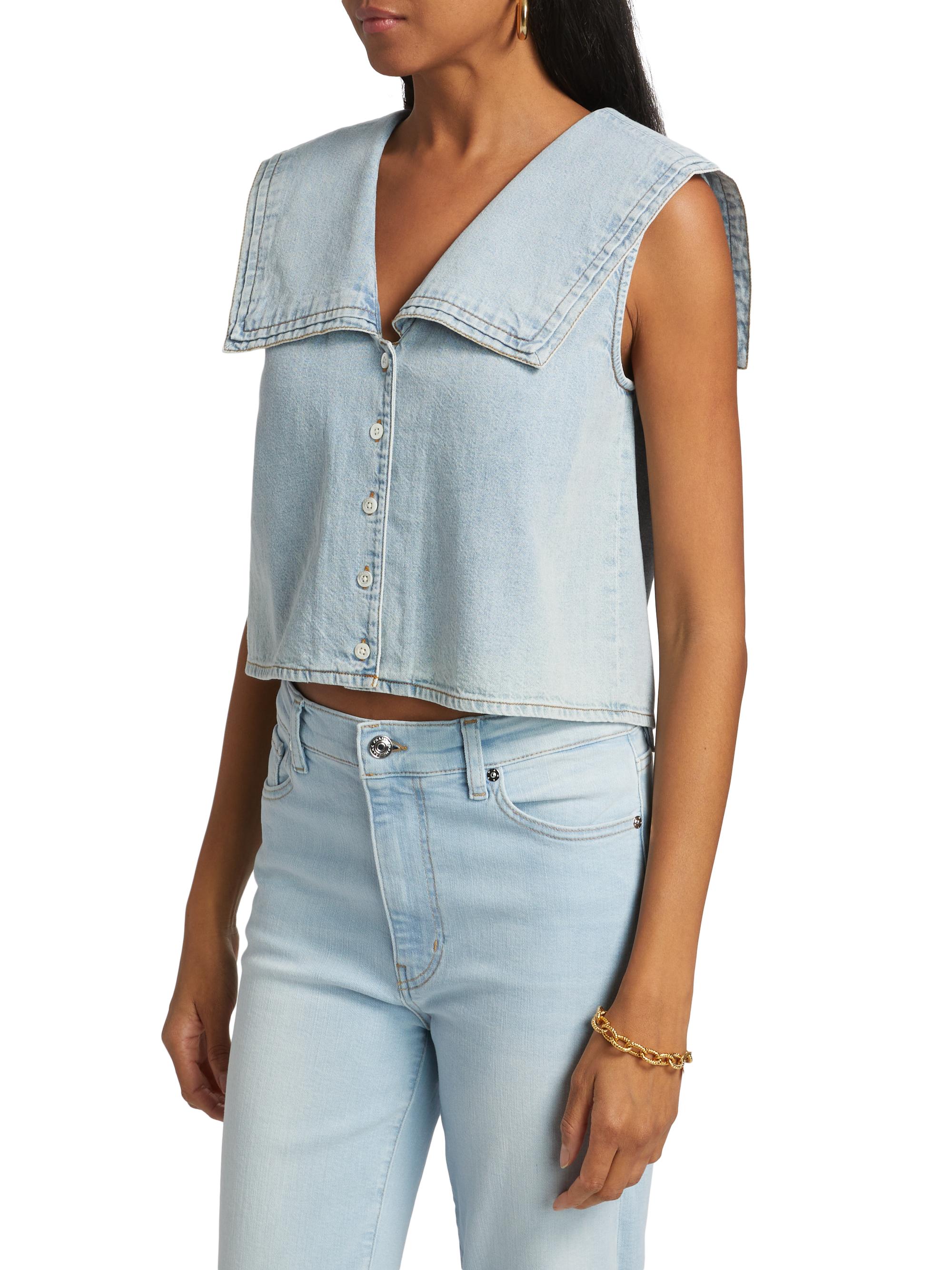 トップス yatch Frame The Yacht Cotton Denim Top | Saks Fifth Avenue