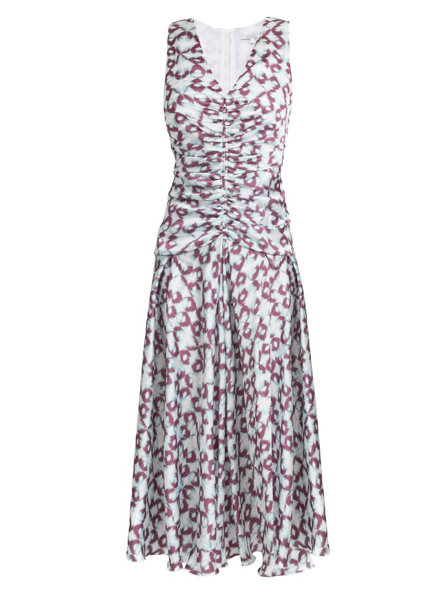 Santorelli Women's Ruched A-line Midi-dress In Blue