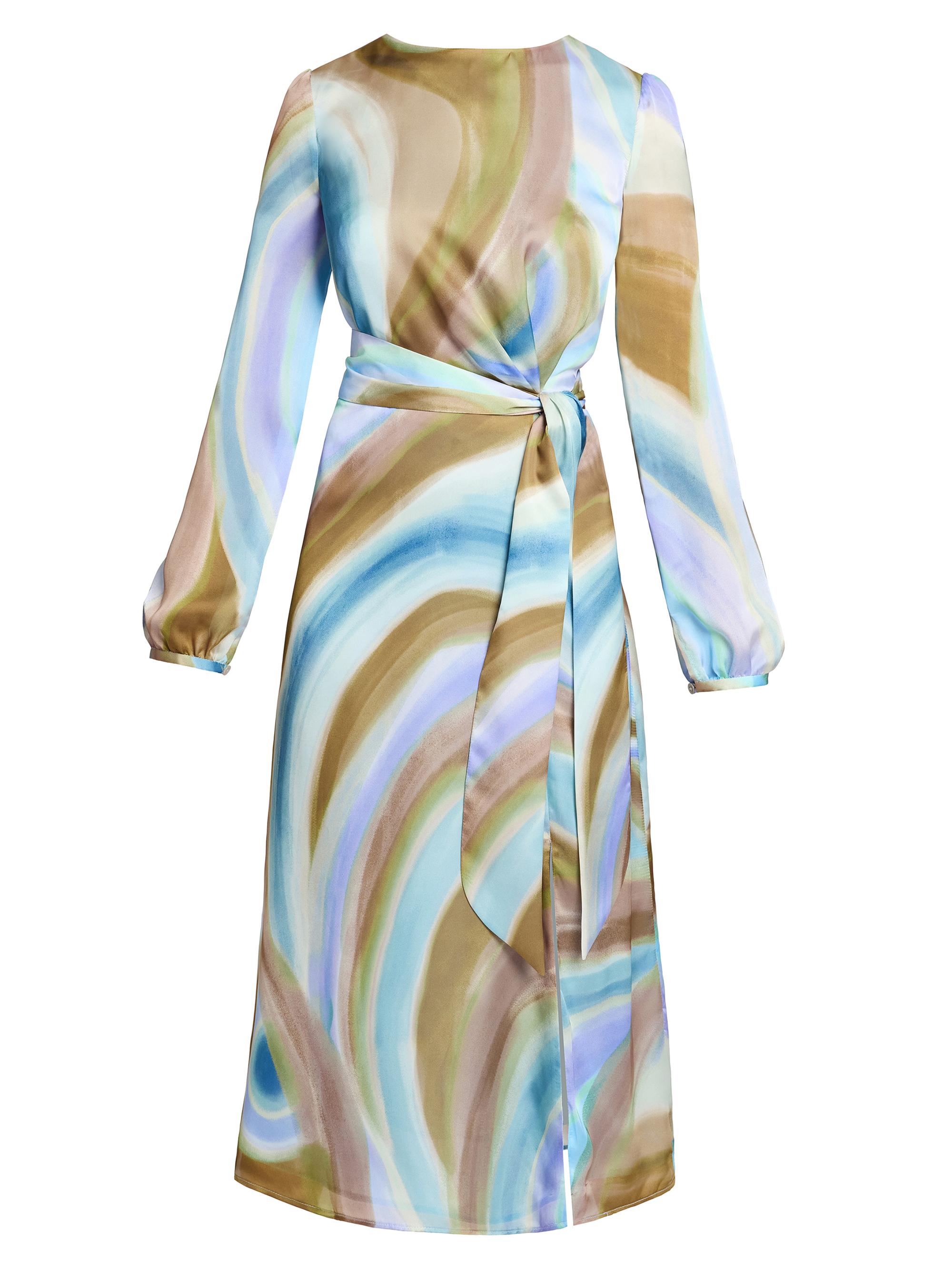 Santorelli Women's Printed A-Line Midi-Dress - Aquamarine Multi