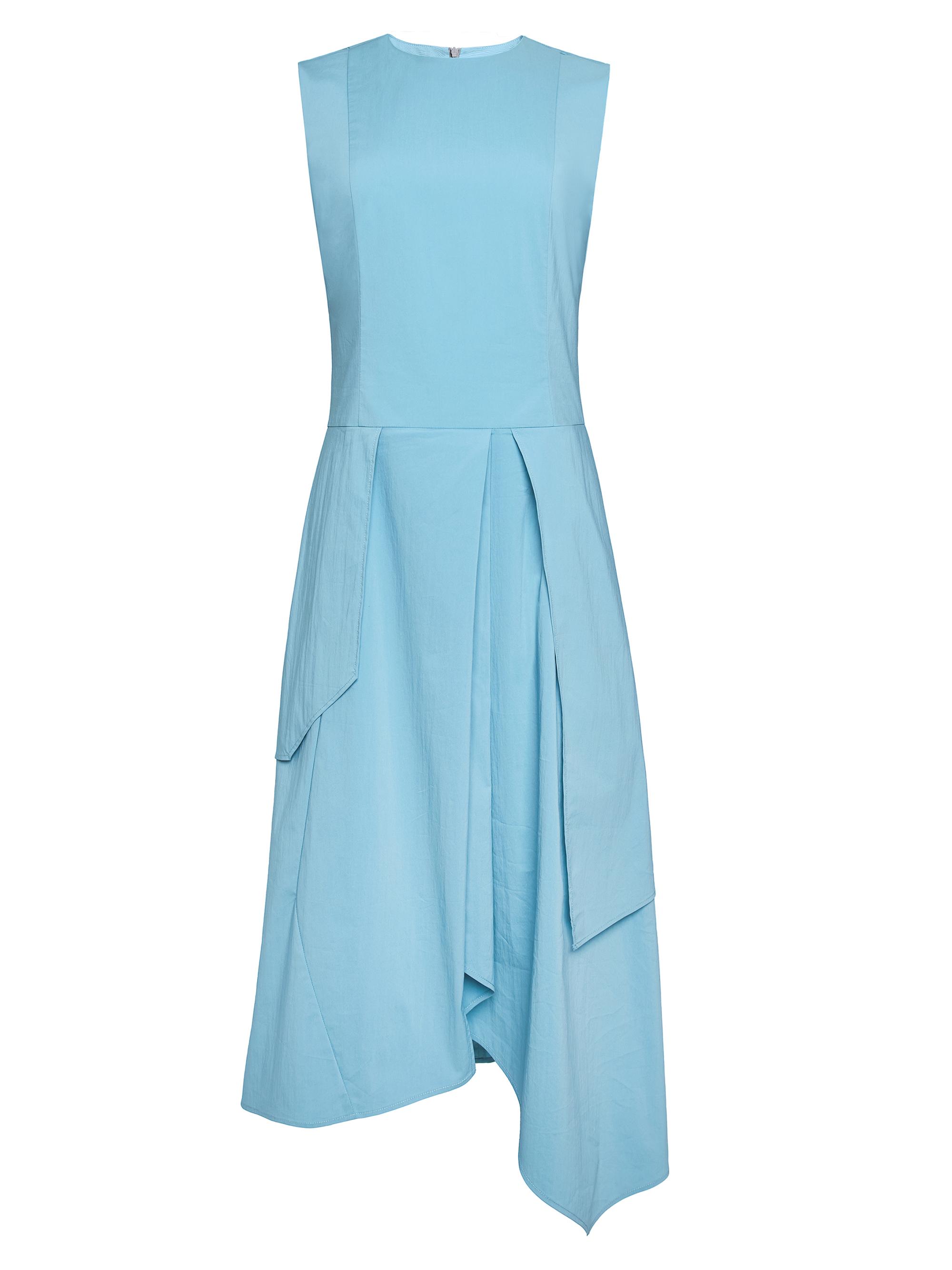 Santorelli Women's Multi-Panel Asymmetric Midi-Dress - Marine Blue