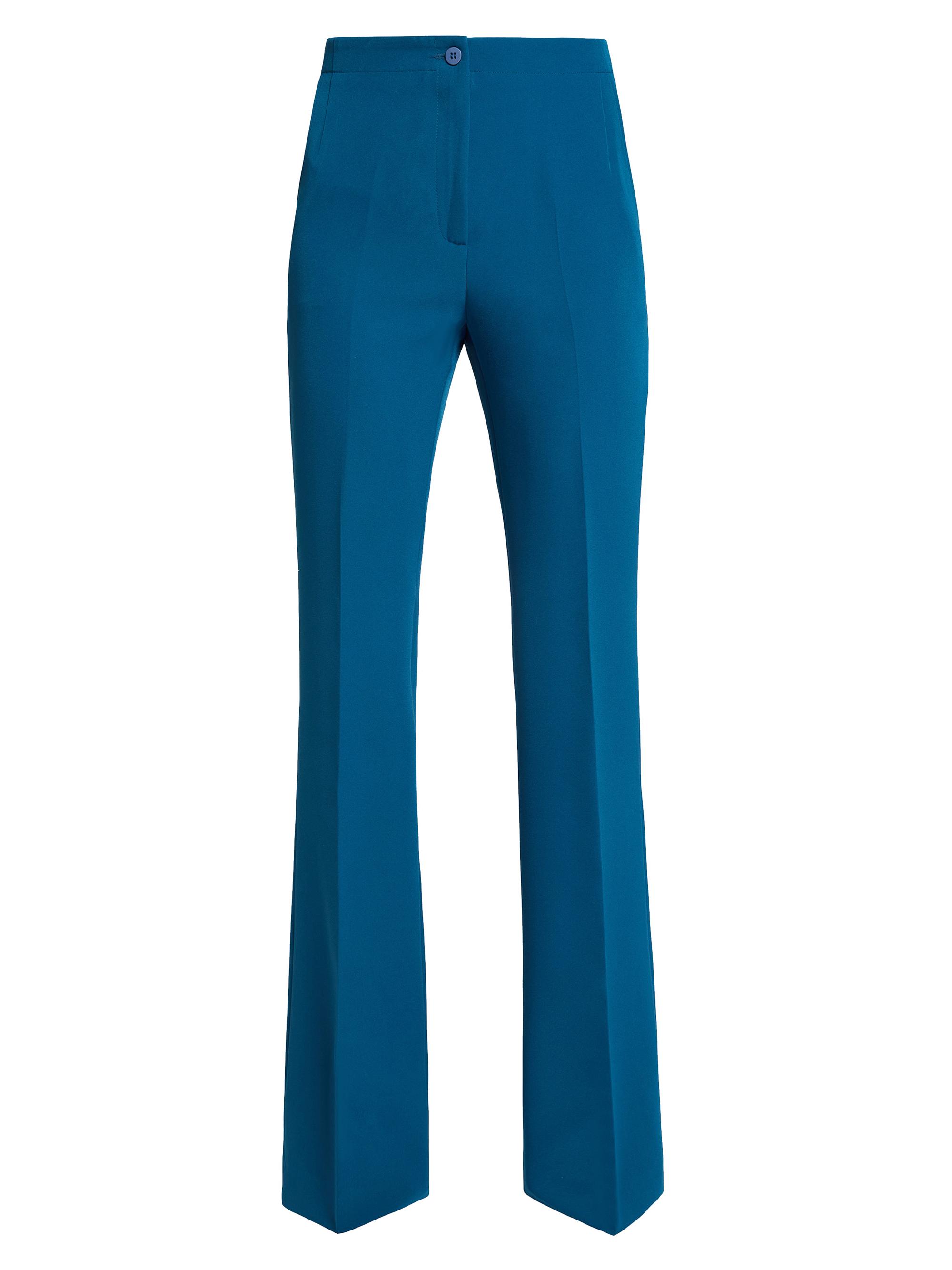 Santorelli Women's Flared Pant In Tehno Crepe - Aquamarine