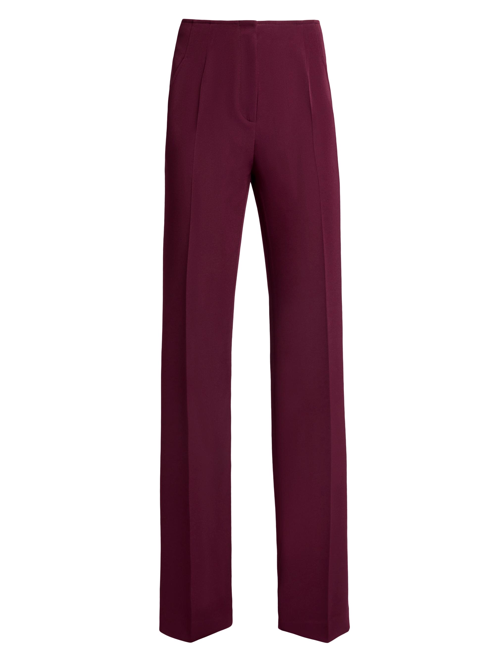 Santorelli Women's Techno Crepe Straight-Leg Pants - Cherry Cola