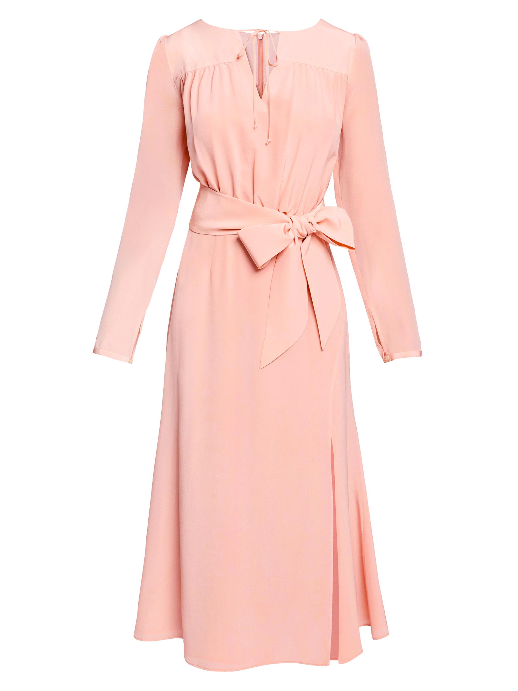 Santorelli Women's Tie Neck A-Line Midi-Dress - Pink Salt
