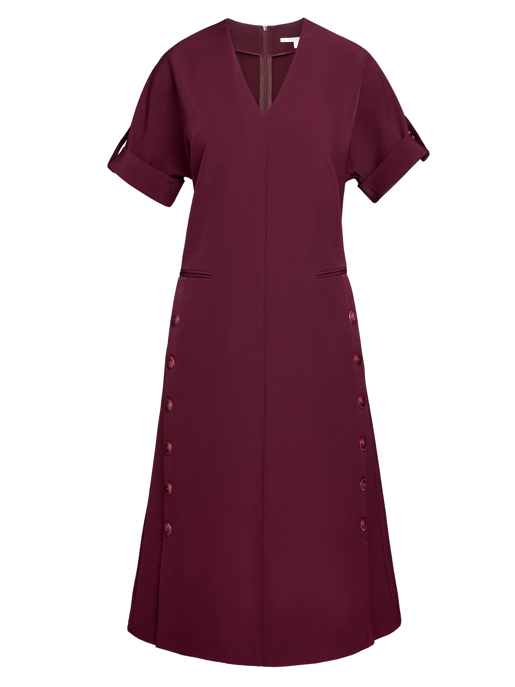 Santorelli Women's Linen-Blend A-Line Button Midi-Dress - Cherry Cola