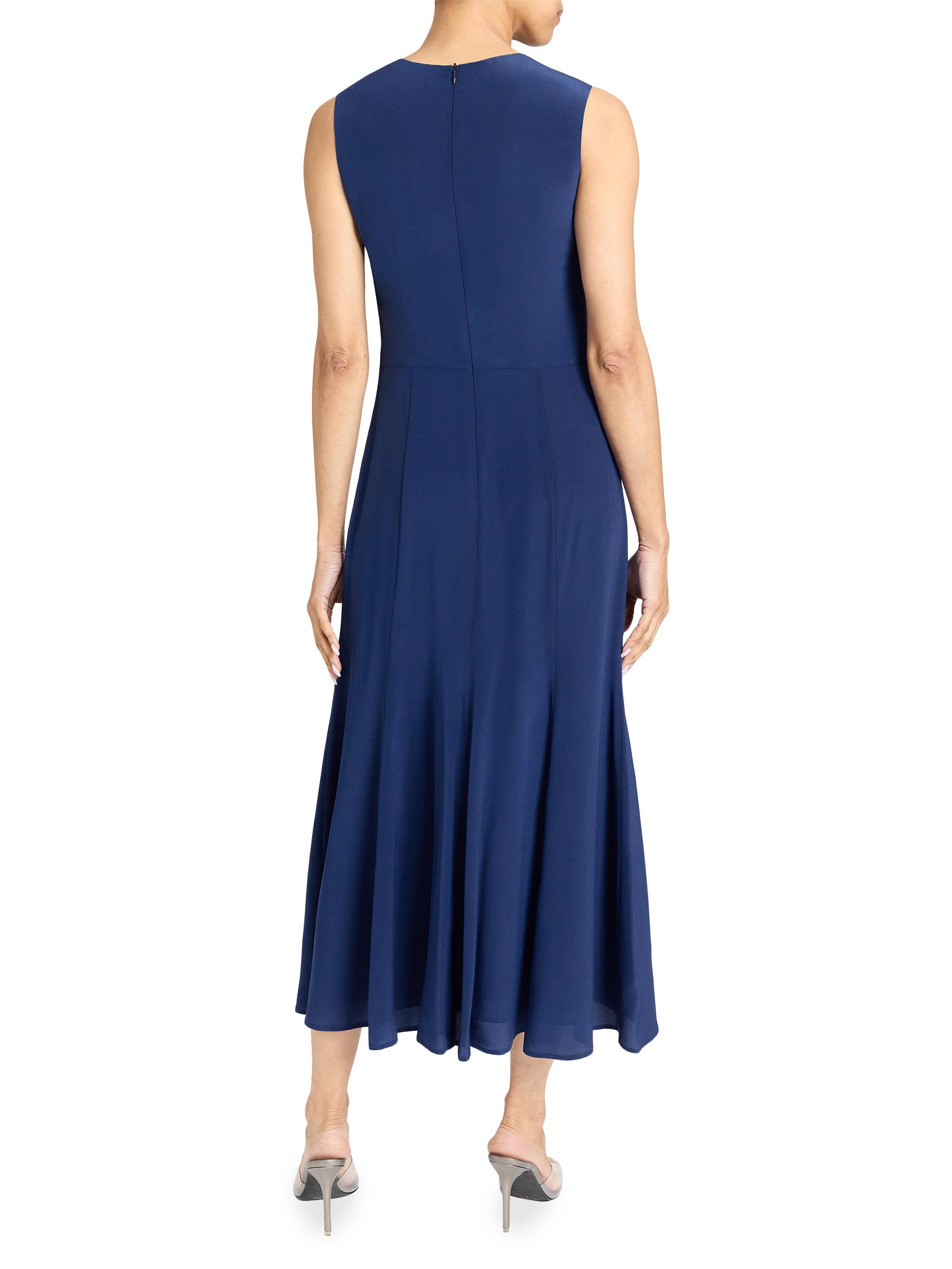 Santorelli Silk Crpe de Chine Fit & Flare Midi-Dress | Saks Fifth Avenue