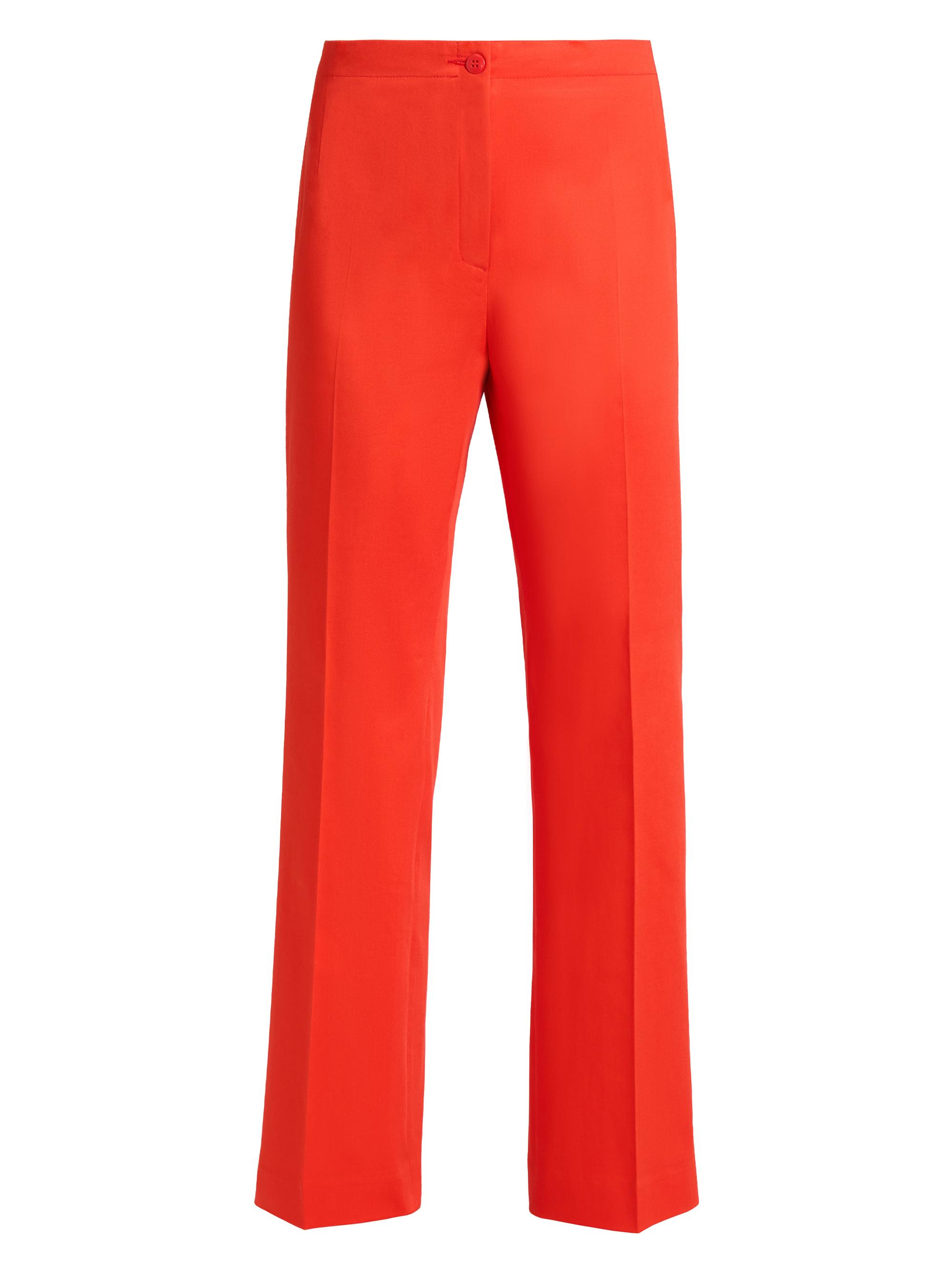 Santorelli Women's Roma Stretch-Cotton Straight-Leg Pants - Poppy