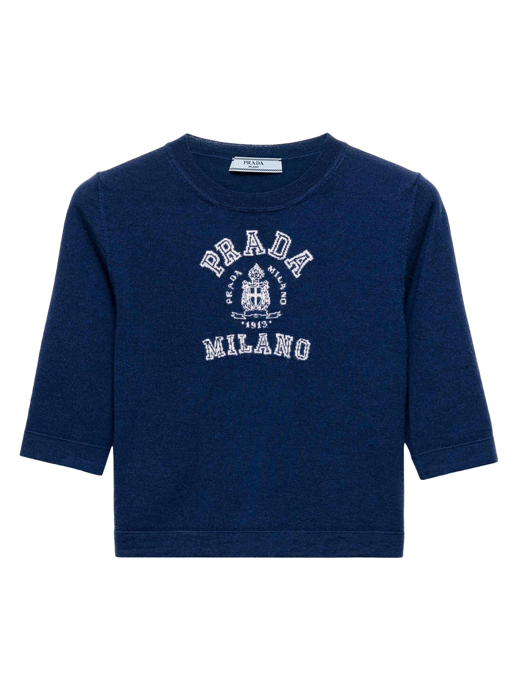 Alexander Wang Short-Sleeve Embossed Logo Sweater | Saks Fifth Avenue