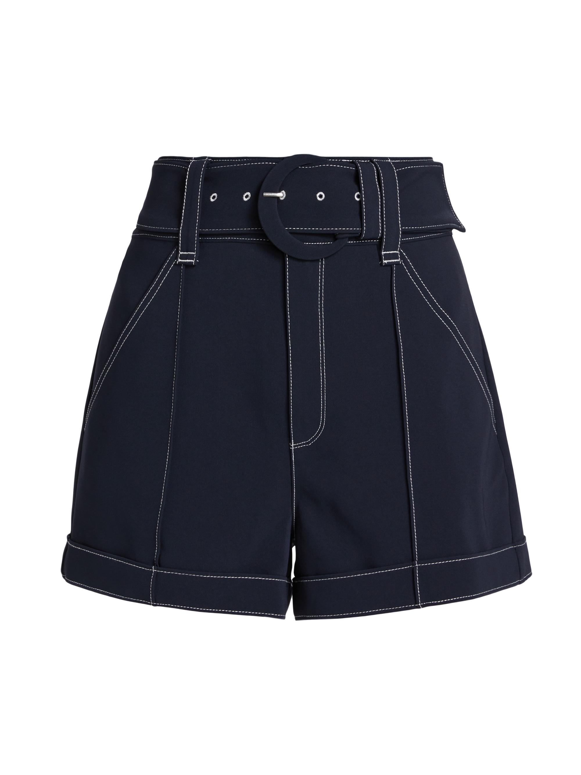 CINQ A SEPT Women's Aldi Contrast Stitching Shorts - Navy