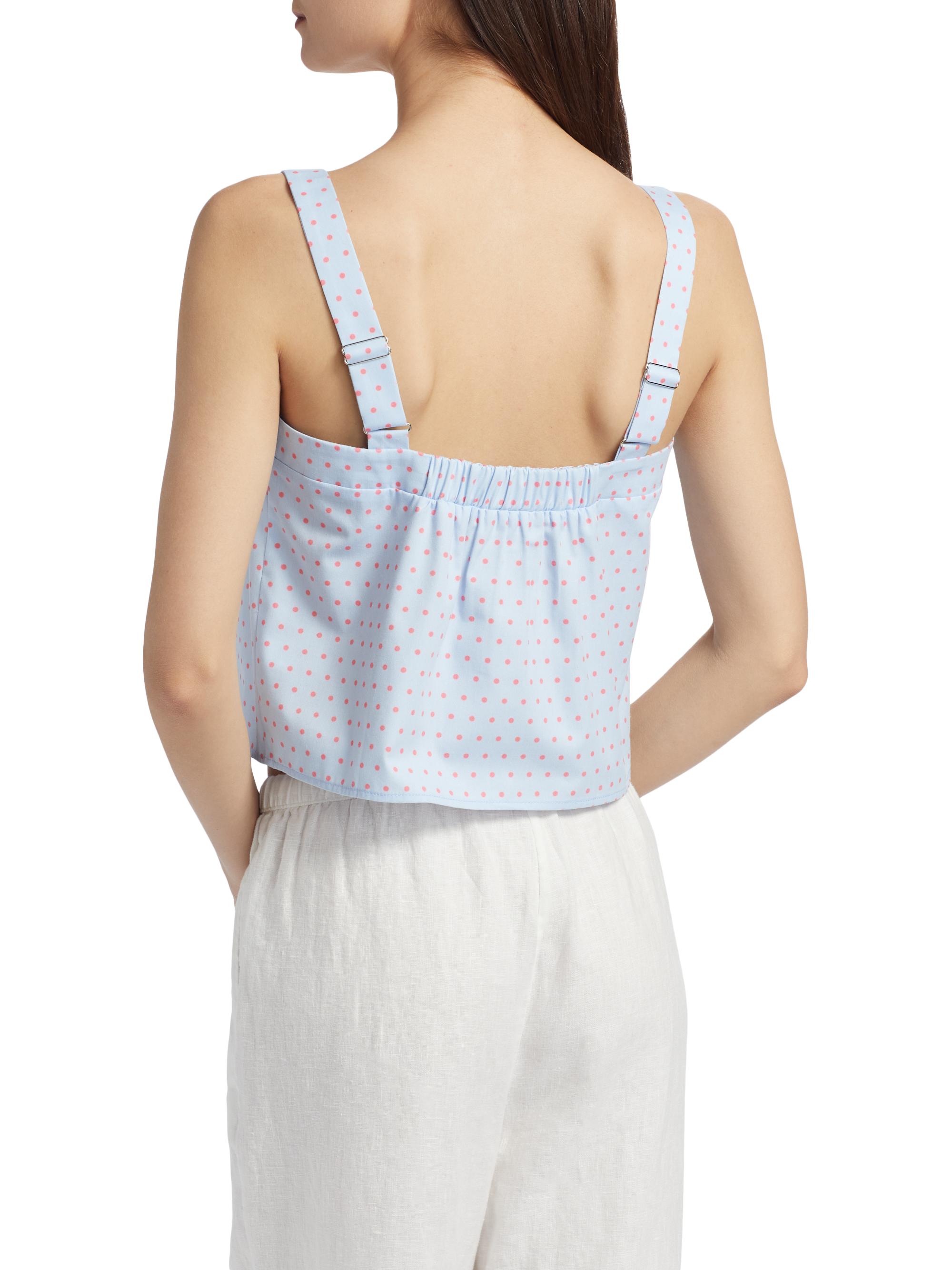 Polka Dot V-Neck Cami with Bow Detail