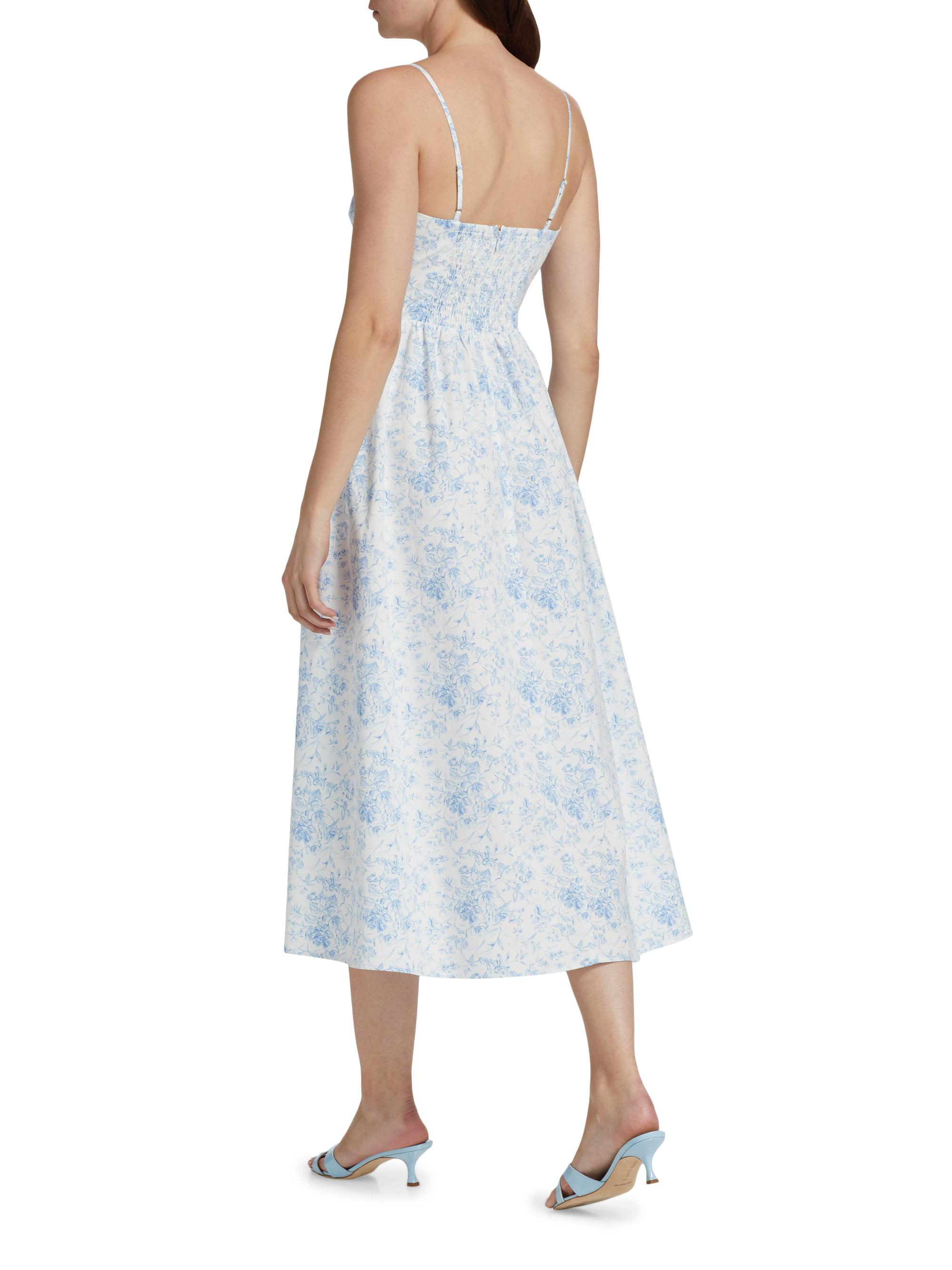 If Only Studio Toile Basque-Waist Midi-Dress | Saks Fifth Avenue