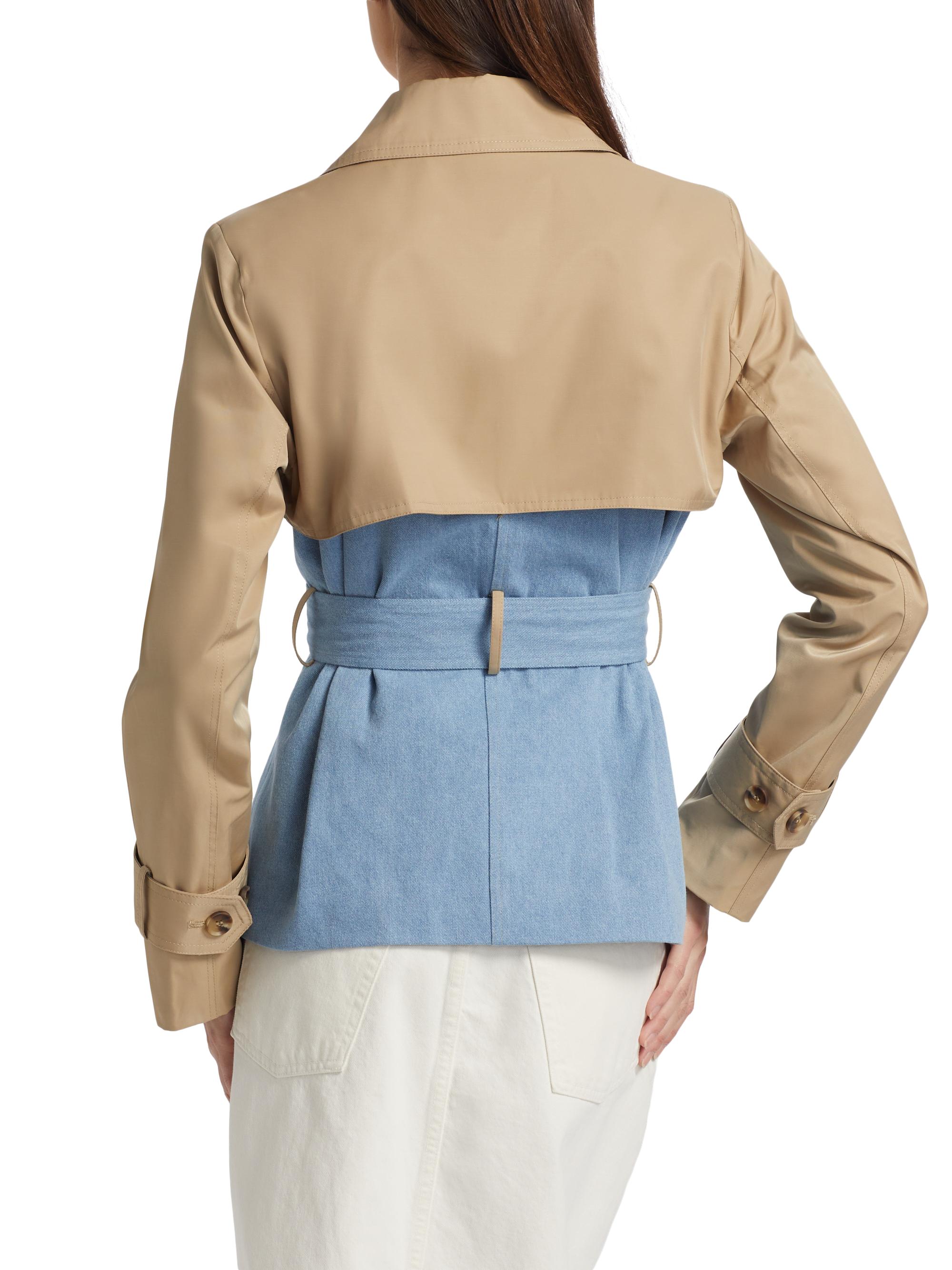 If Only Studio Mixed Media Crop Trench Coat | Saks Fifth Avenue