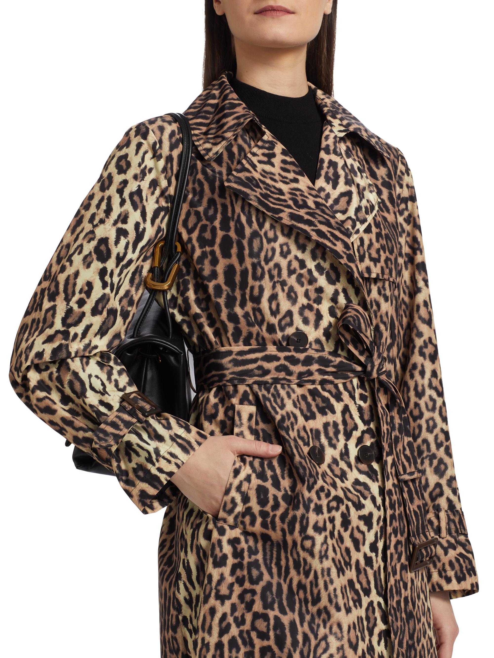 If Only Studio Leopard Belted Trench Coat | Saks Fifth Avenue