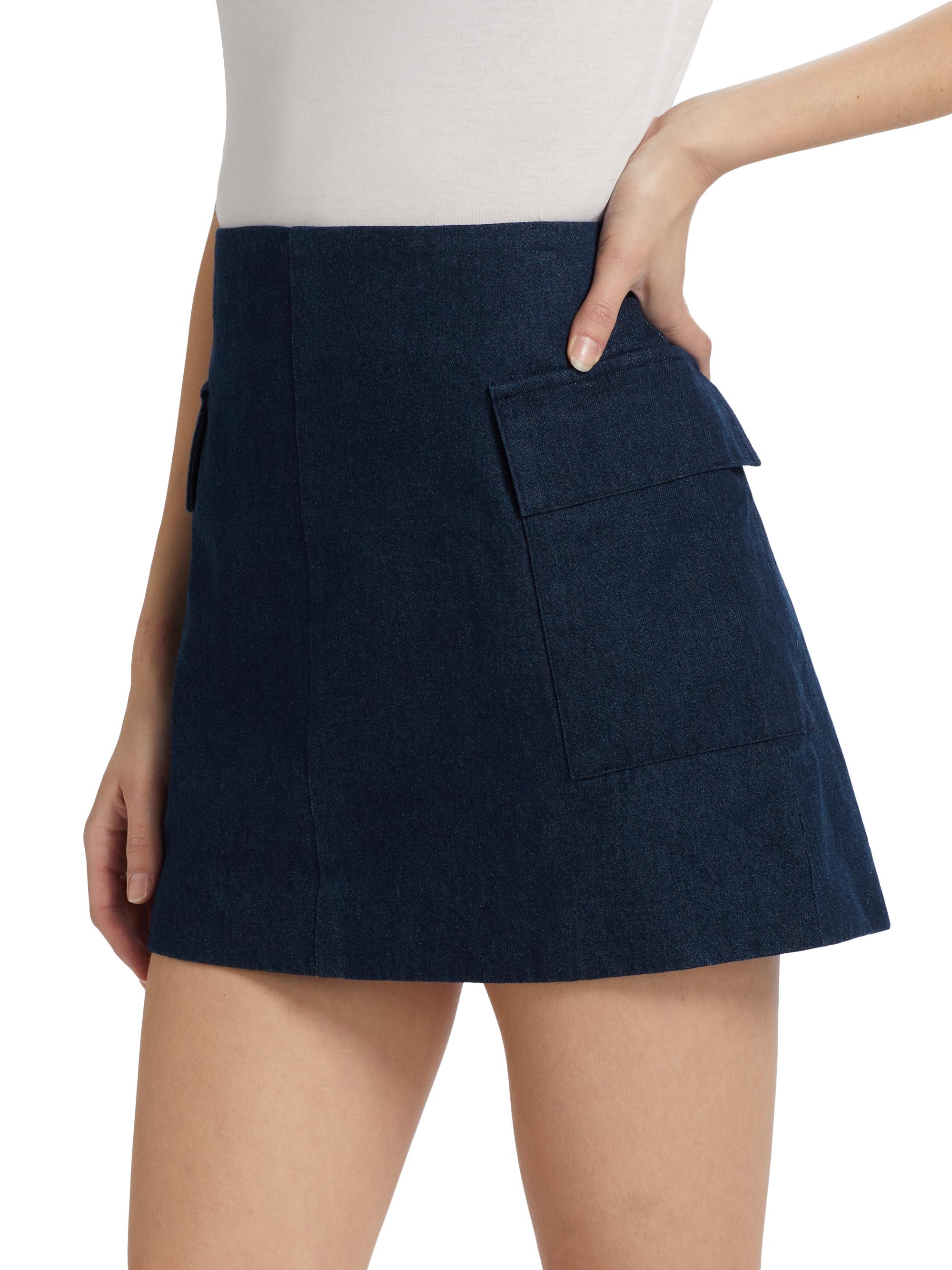 If Only Studio Denim A-Line Miniskirt | Saks Fifth Avenue