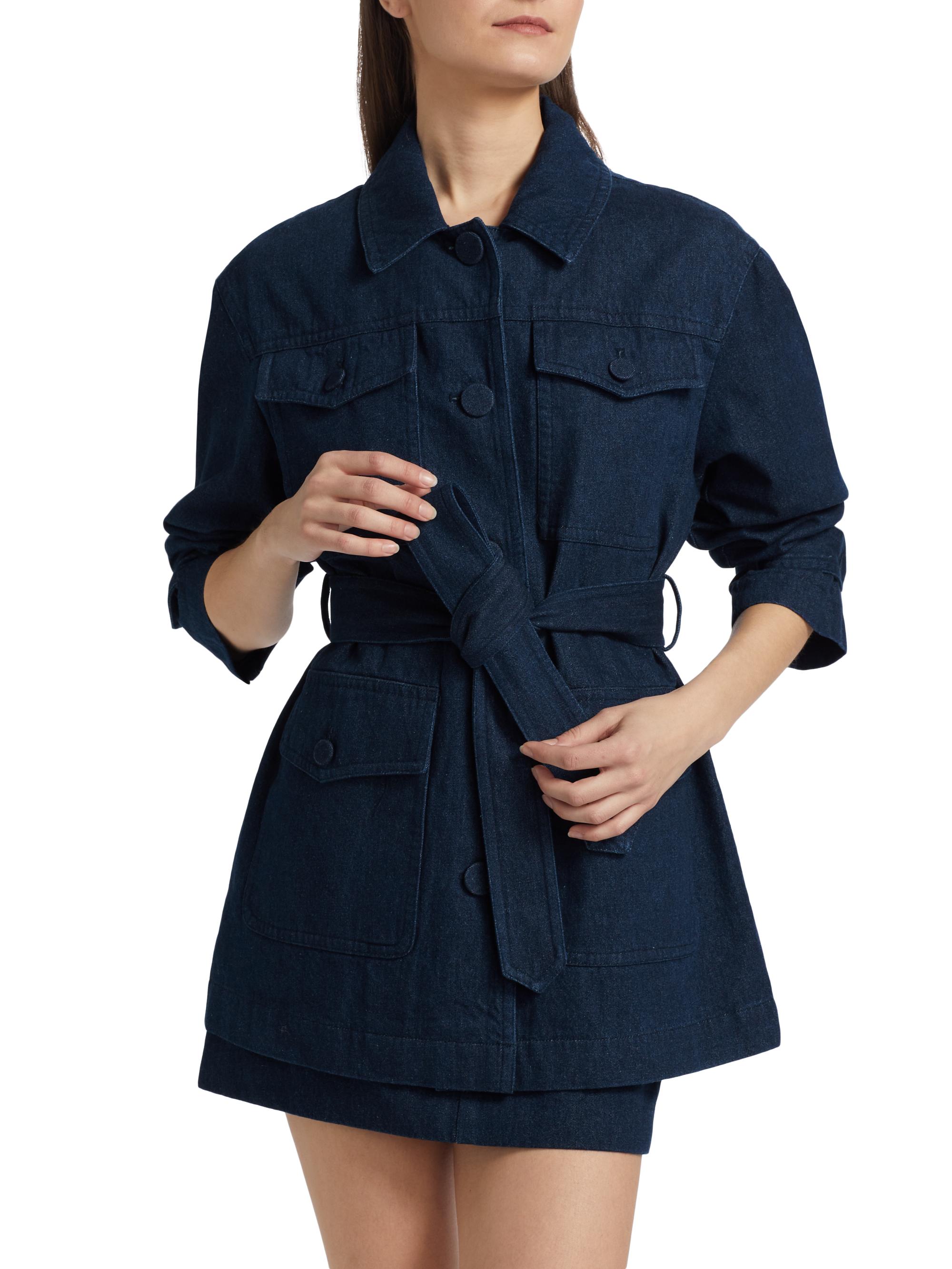 If Only Studio Denim Belted Jacket | Saks Fifth Avenue