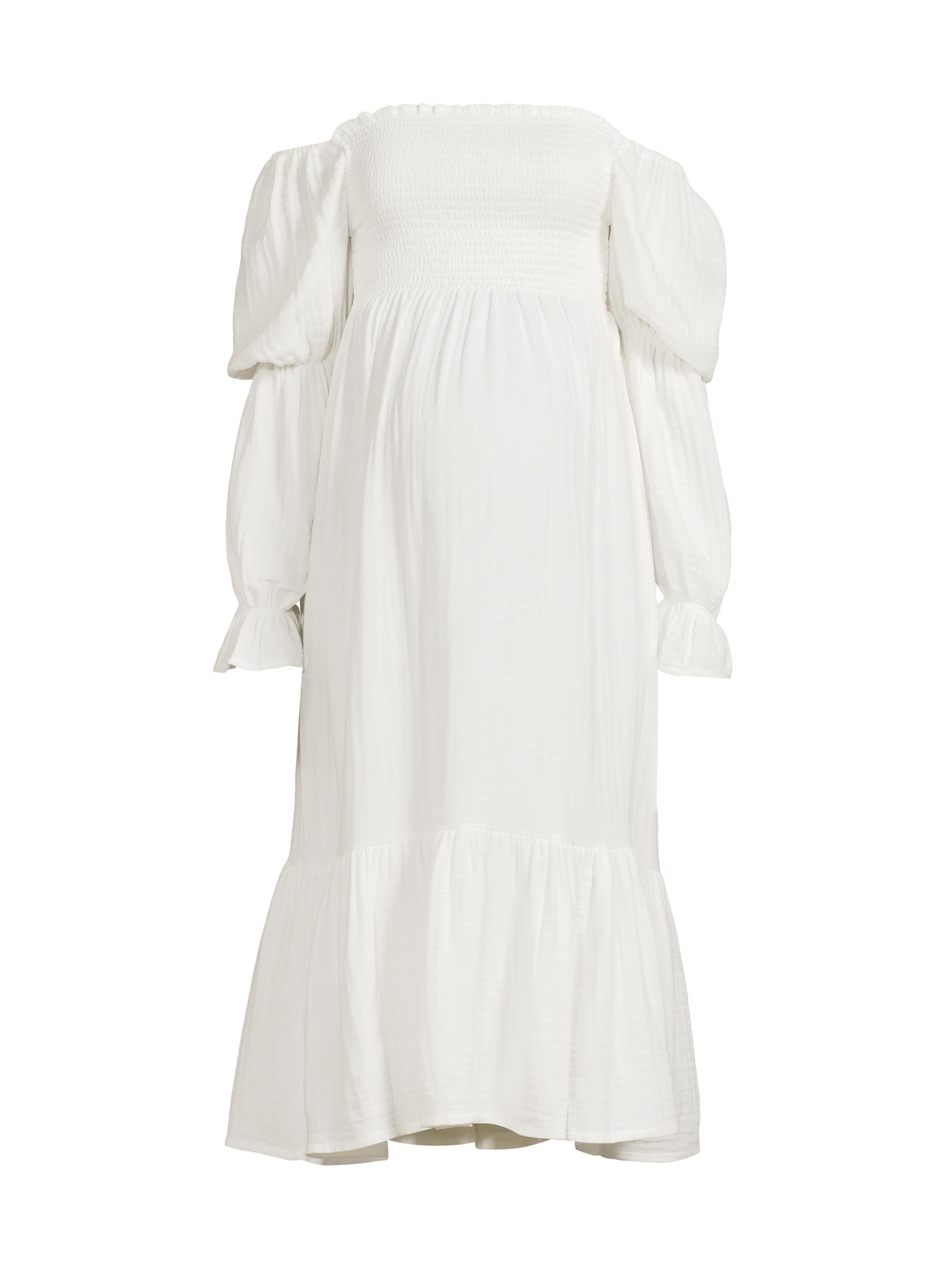 Nothing Fits But Women's New Yuki Cotton Muslin Midi-Dress - White