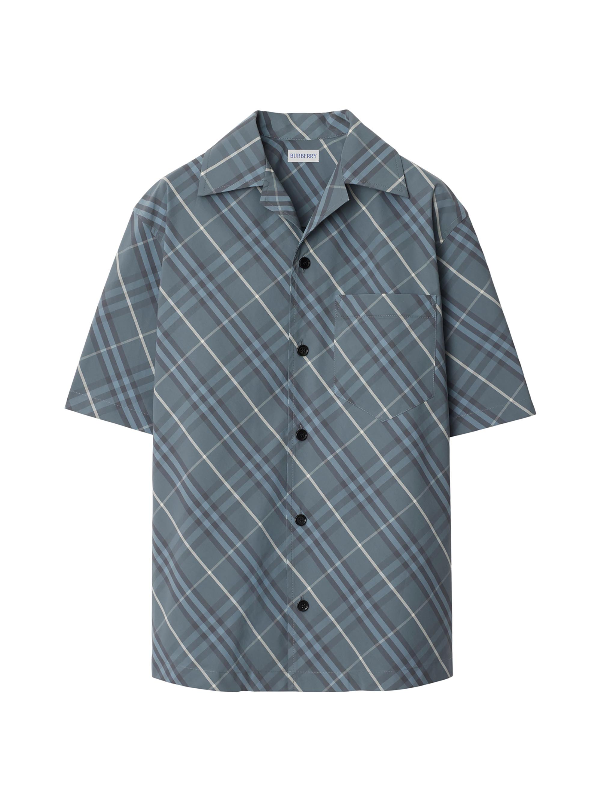 Burberry Men's Check Cotton Shirt - Pewtercheck