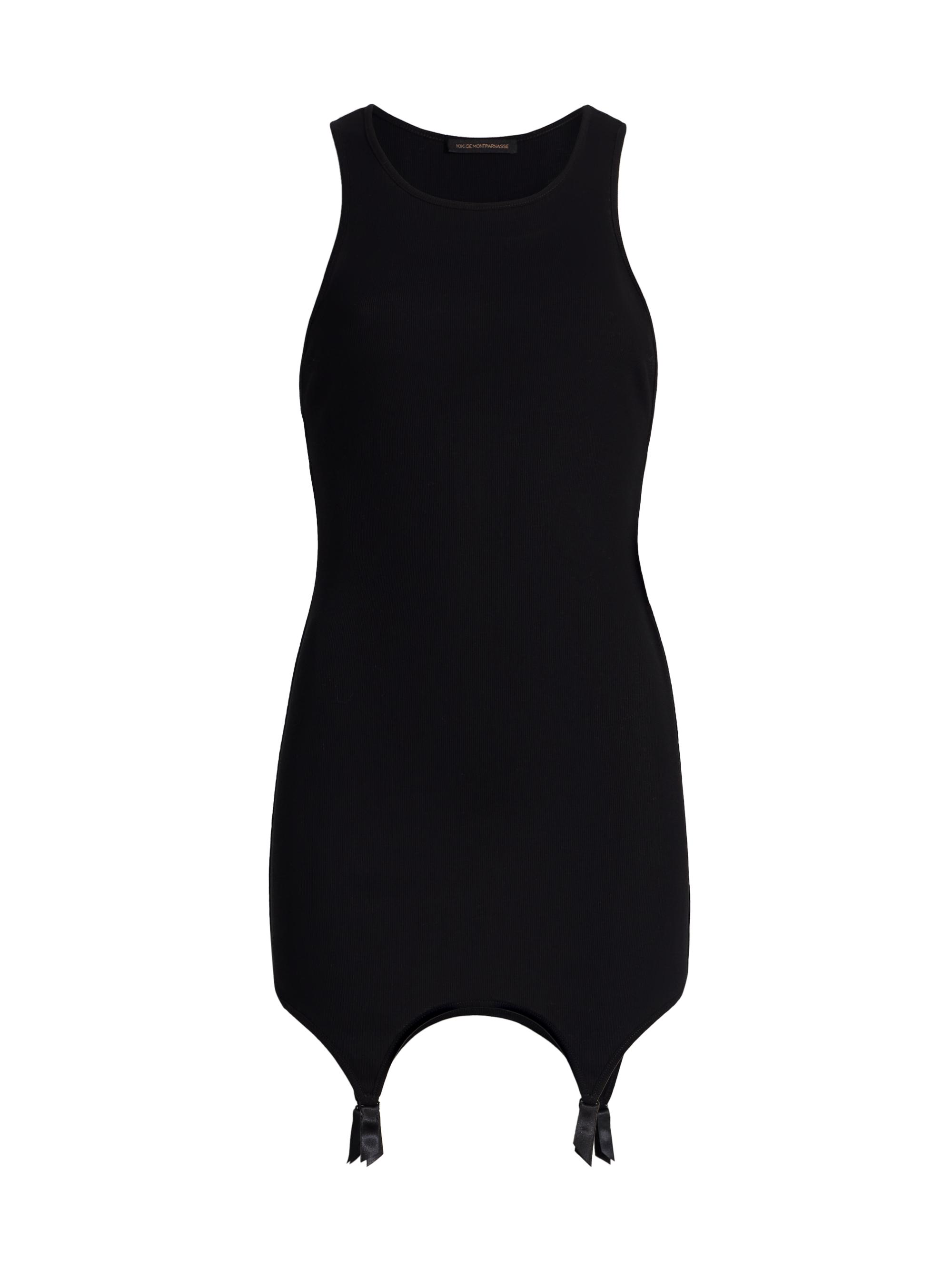 Kiki de Montparnasse Women's Le Boy Cotton Jersey Garter Tank Dress - Black