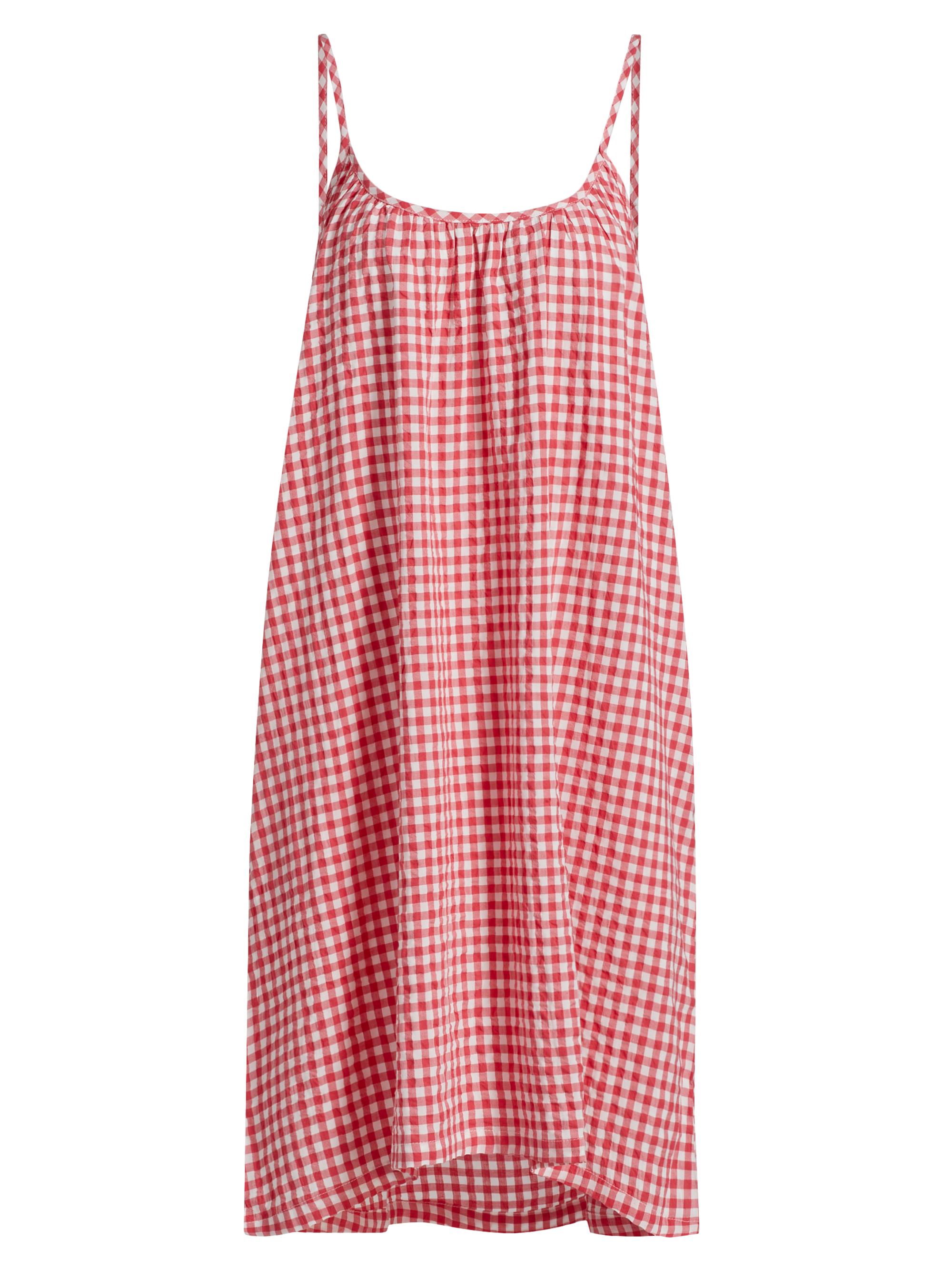 Papinelle Women's Gingham Seersucker Strappy Nightie - Geranium