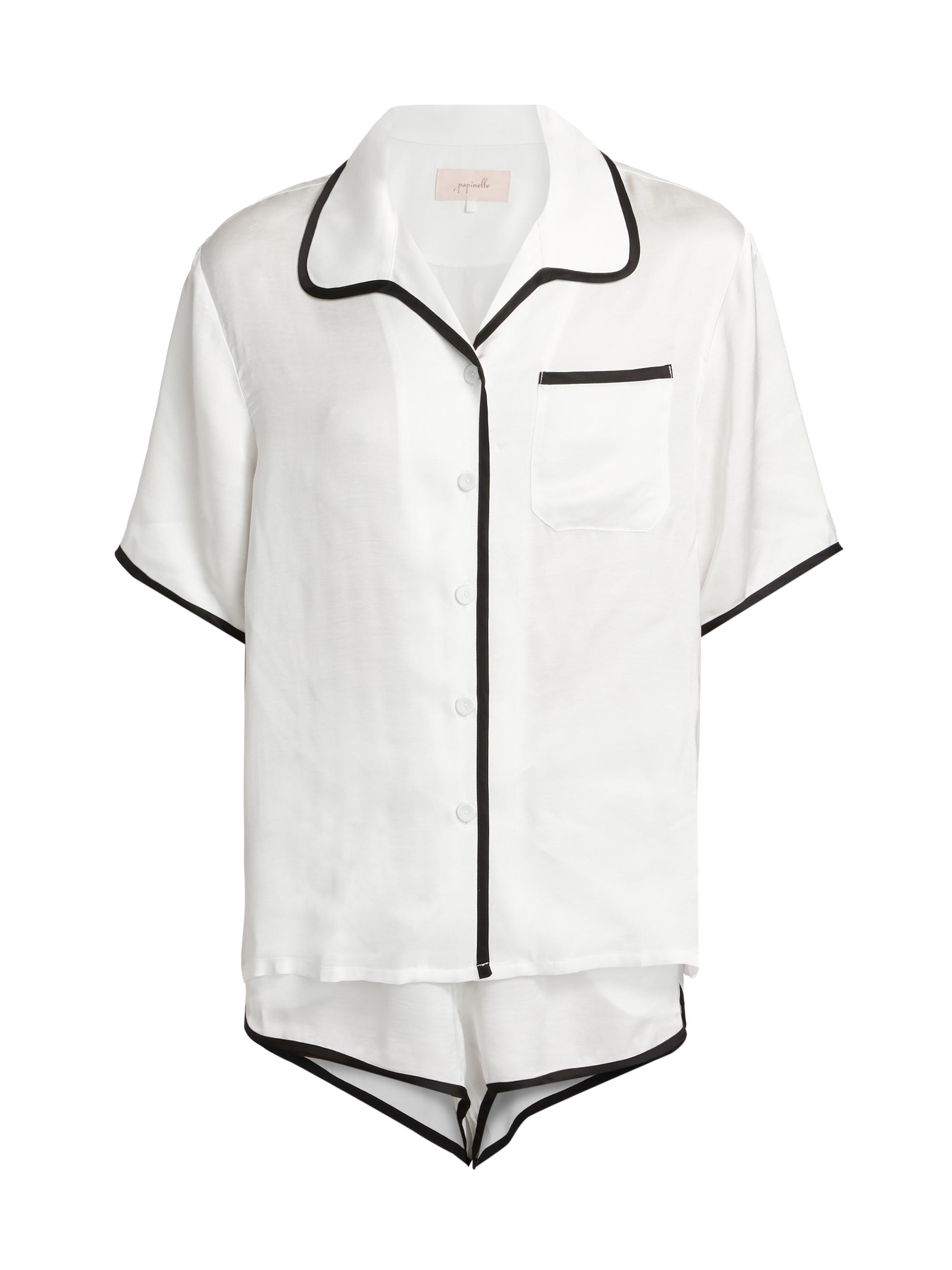 Papinelle Women's Annabelle Satin Boxer Pajama Set -