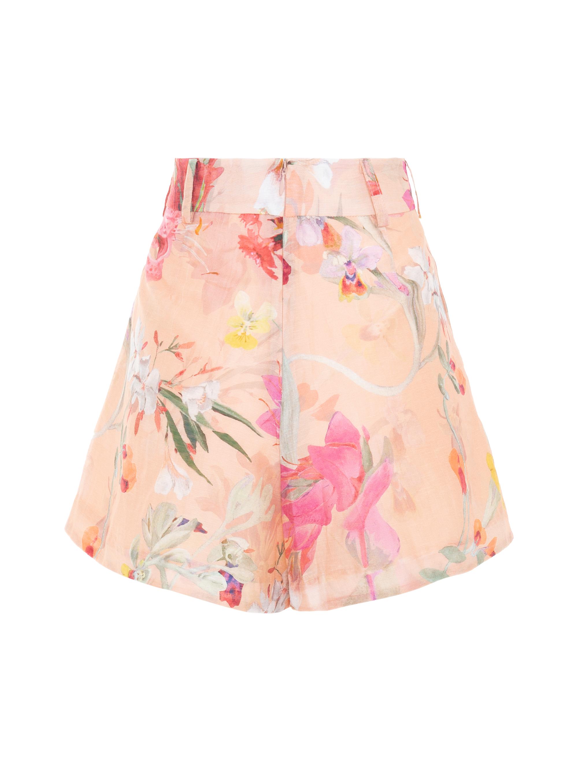 PatBO Women's Lily Floral High-Rise Shorts - Orange