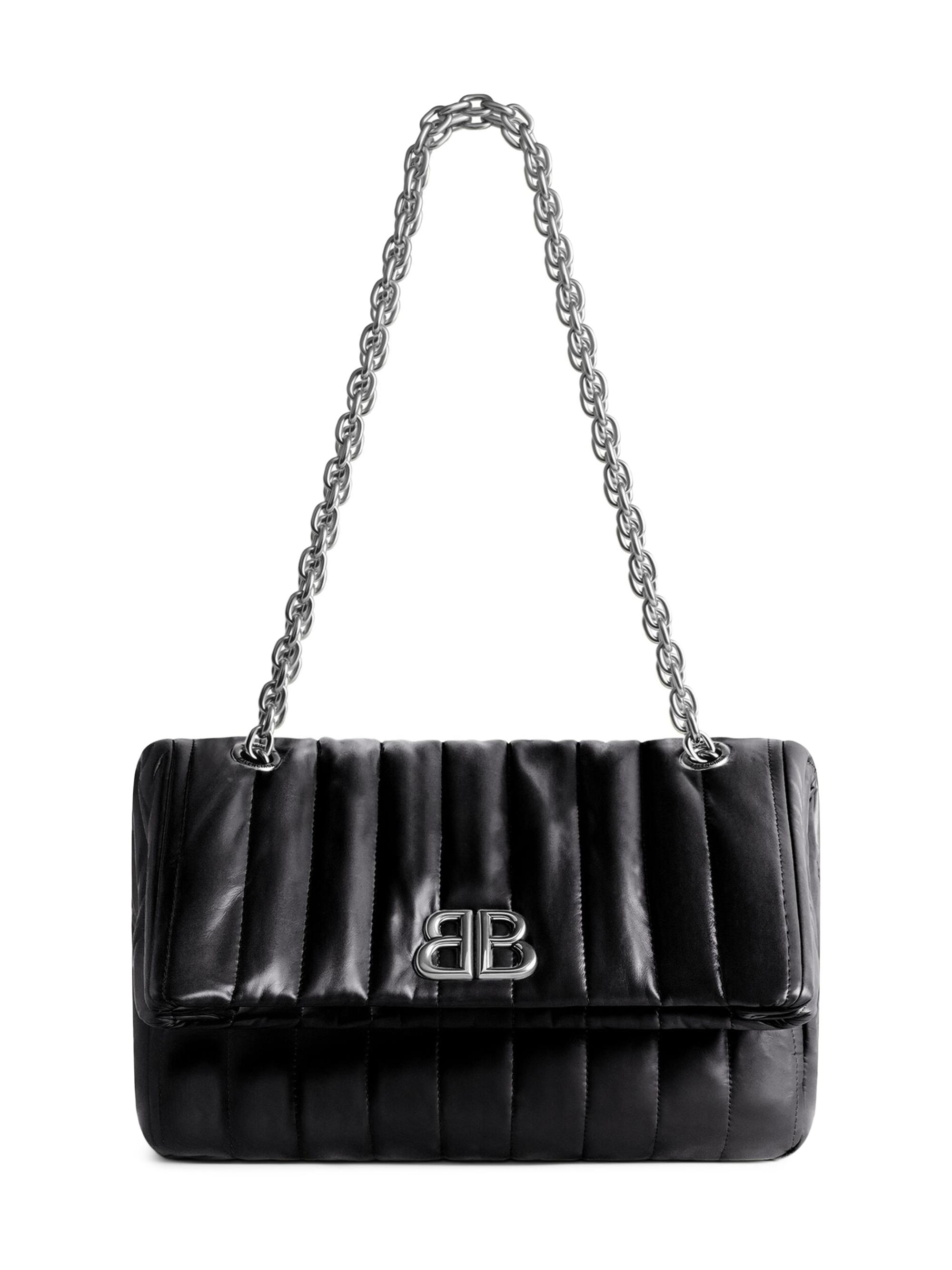 Balenciaga Women's Monaco  Quilted Chain Bag - Black
