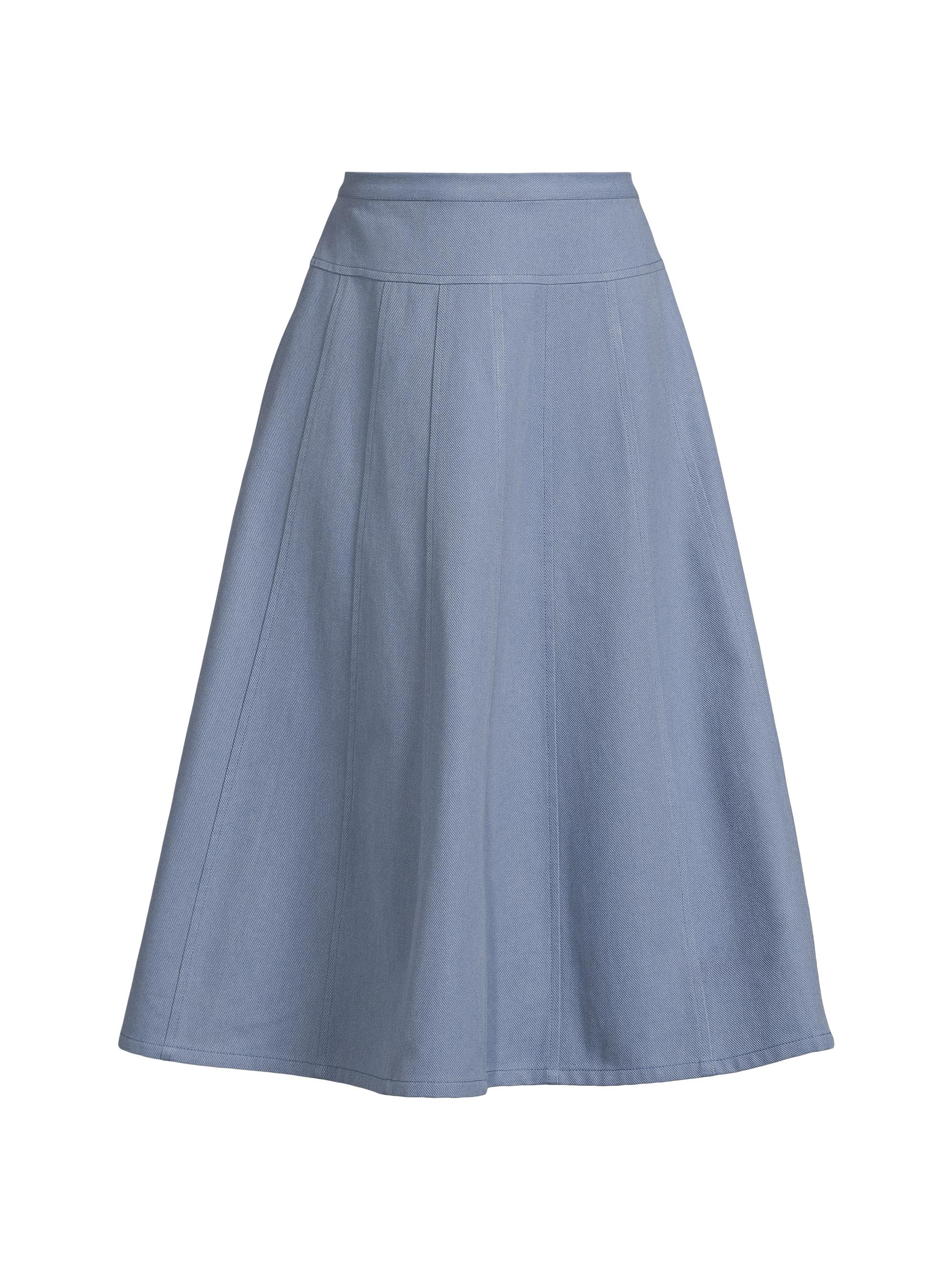 Undra Celeste Women's Everyday Tropics Seamed Full Midi-Skirt - Slate Blue